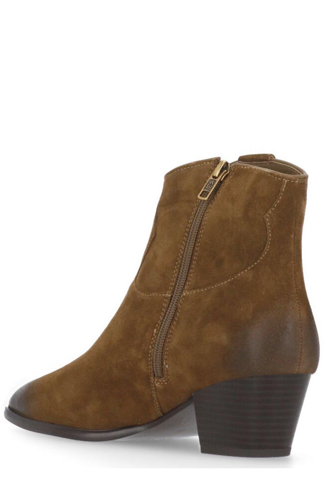 Shop Ash Fame Pointed Toe Ankle Boots In Brown