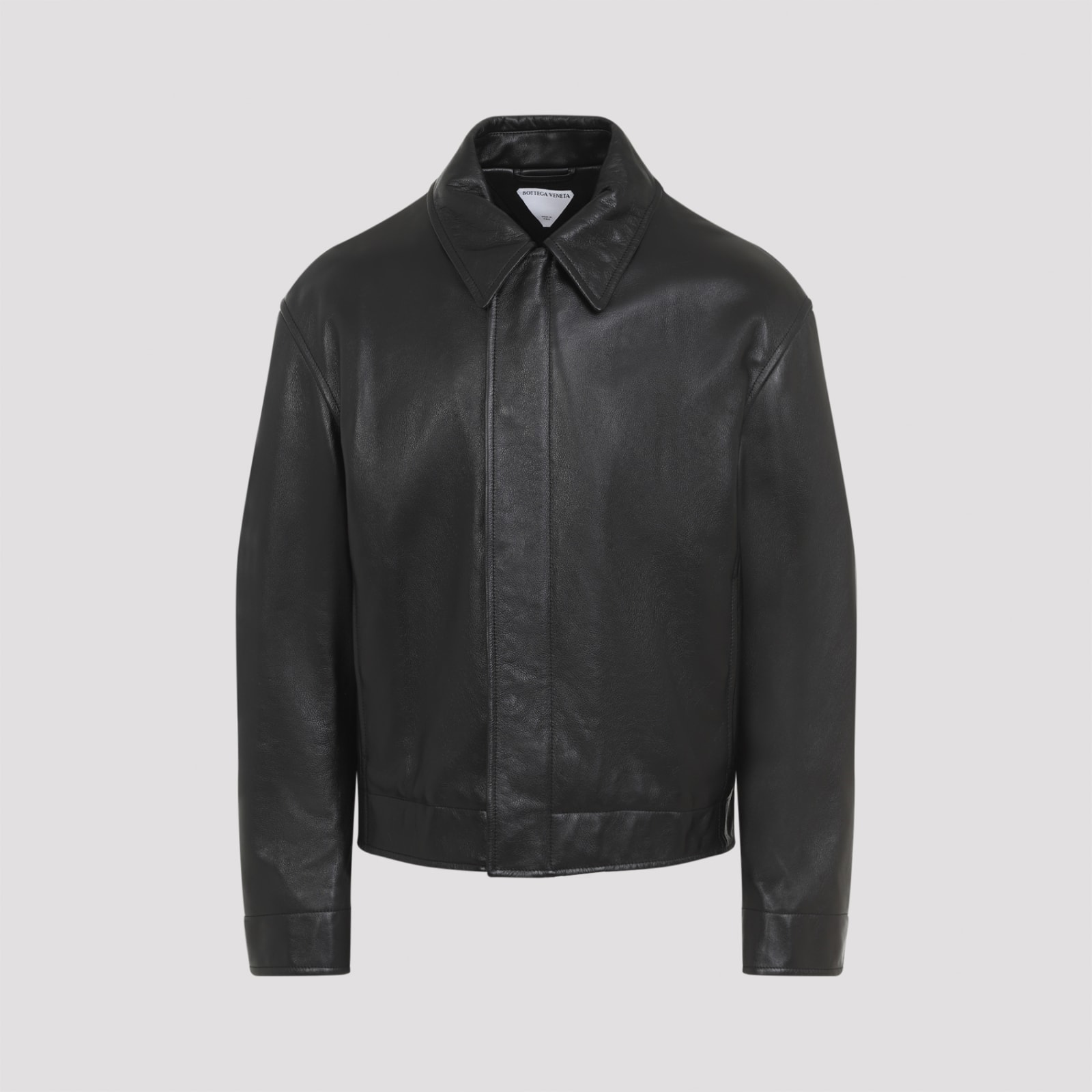 Shop Bottega Veneta Leather Jacket In Black