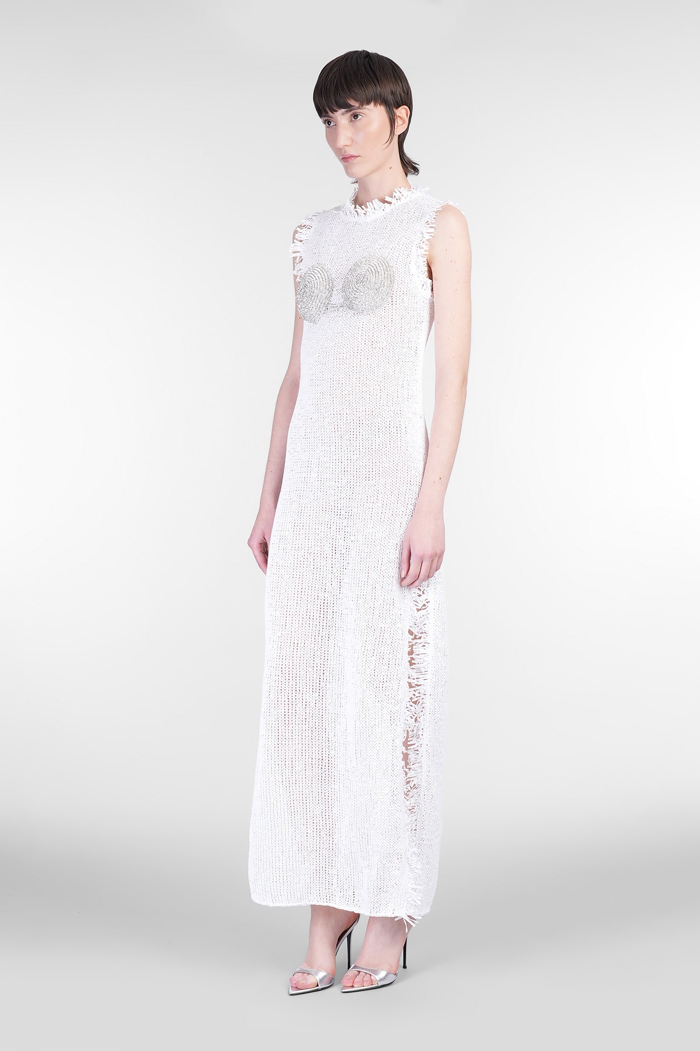 Nué Dress Woman In White Polyester In White