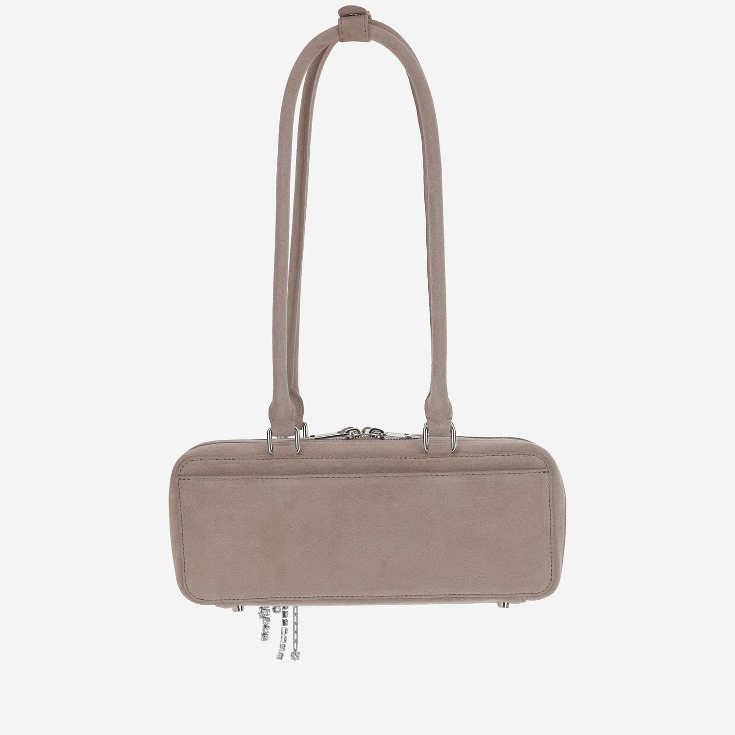 Self-portrait Suede Baguette In Gray