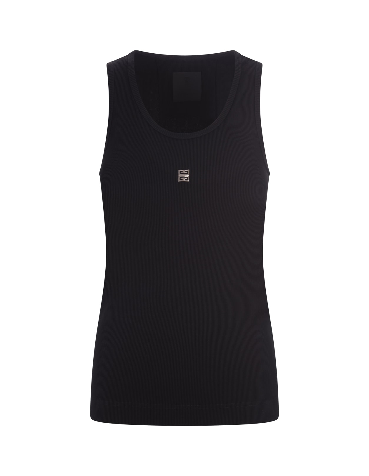 Shop Givenchy Black Top With Logo Plaque In Nero