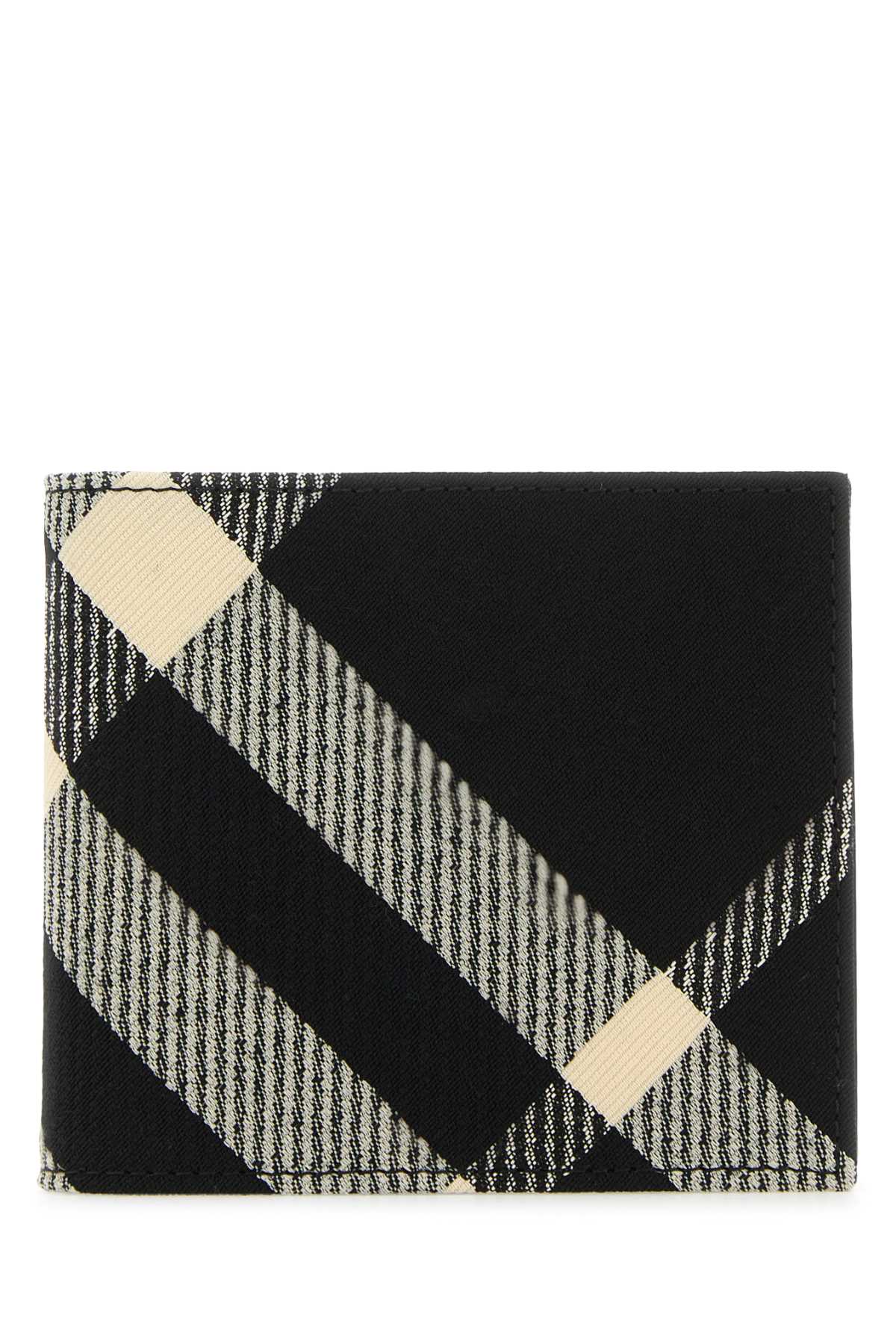Burberry Embroidered Canvas Wallet In Blackcalico