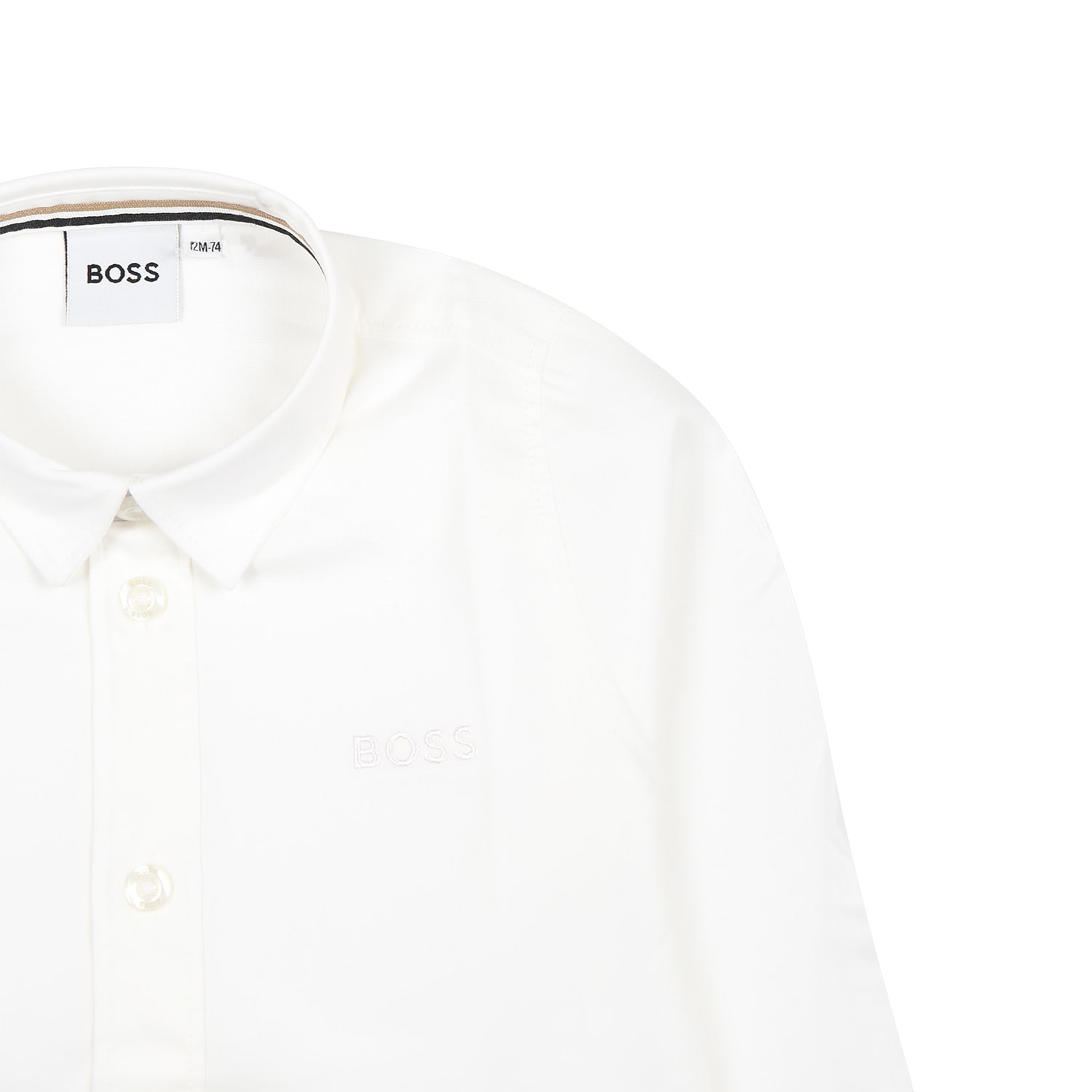 Shop Hugo Boss White Shirt For Baby Boy With Logo