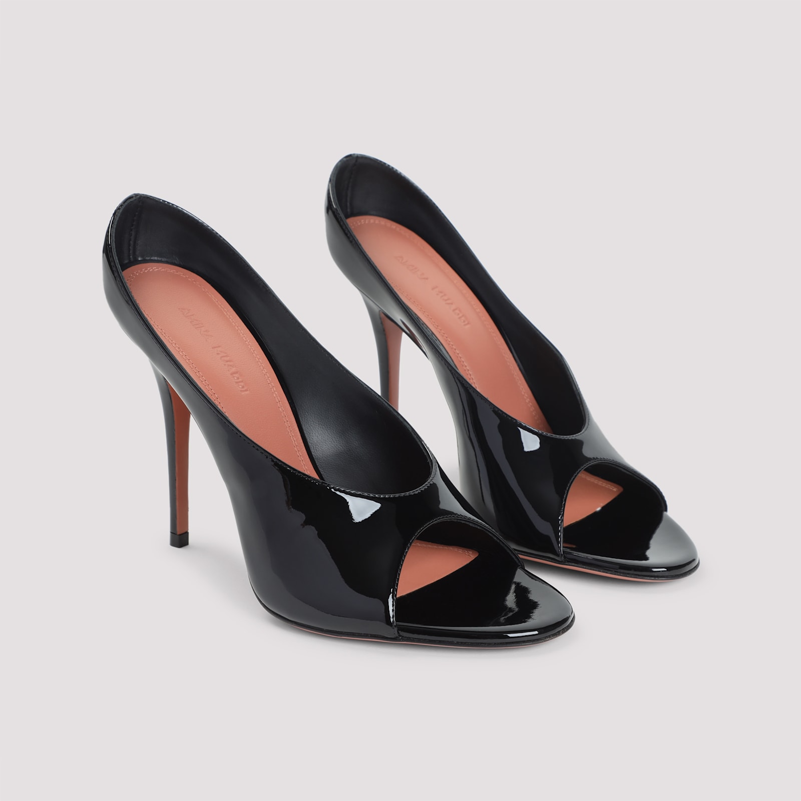 Amina Muaddi Anok Leather Sandals In Black