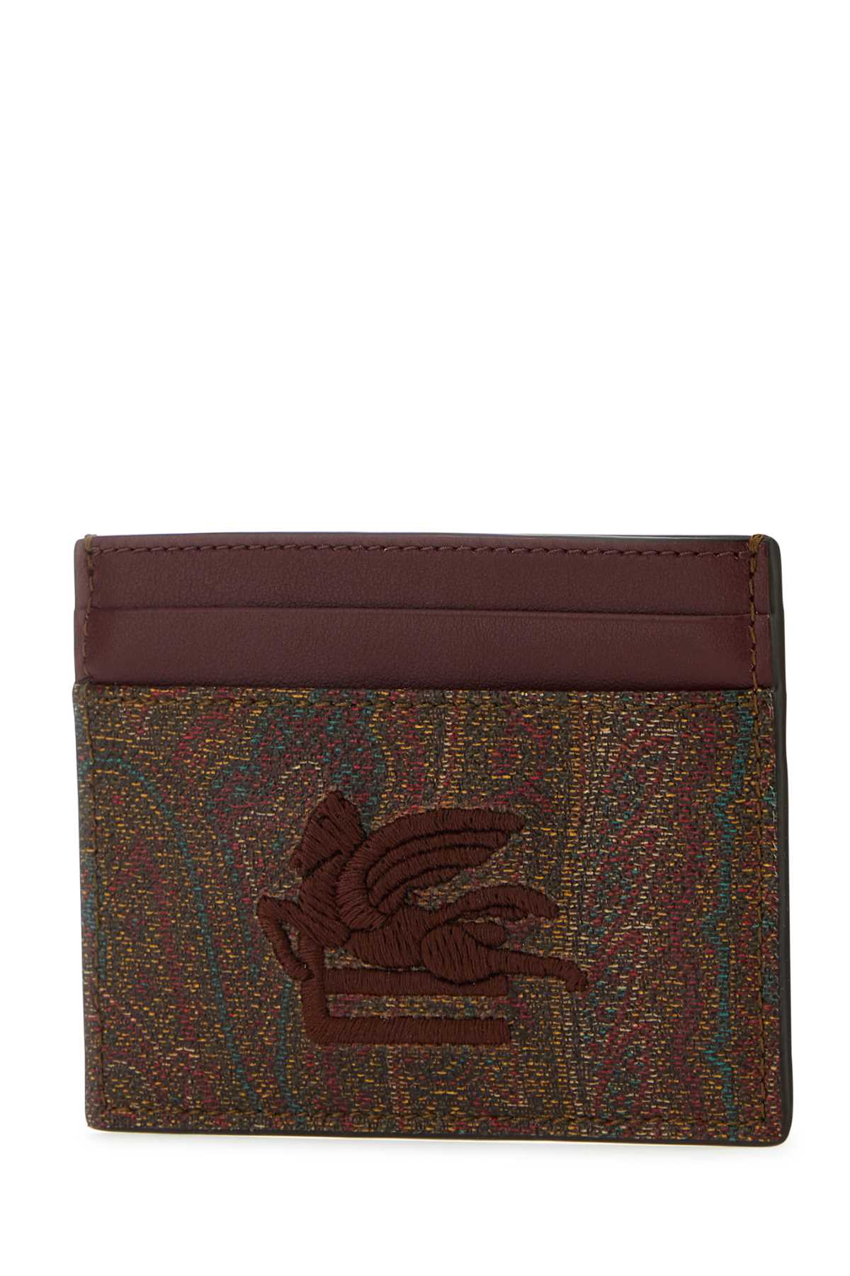 Etro Multicolor Canvas And Leather Card Holder In 600