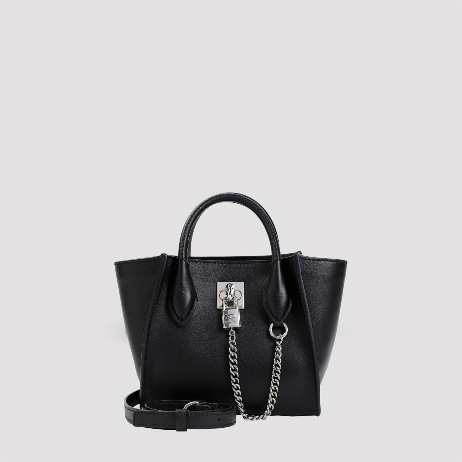 Shop Ermanno Scervino Mini Shopping Handbag In Black