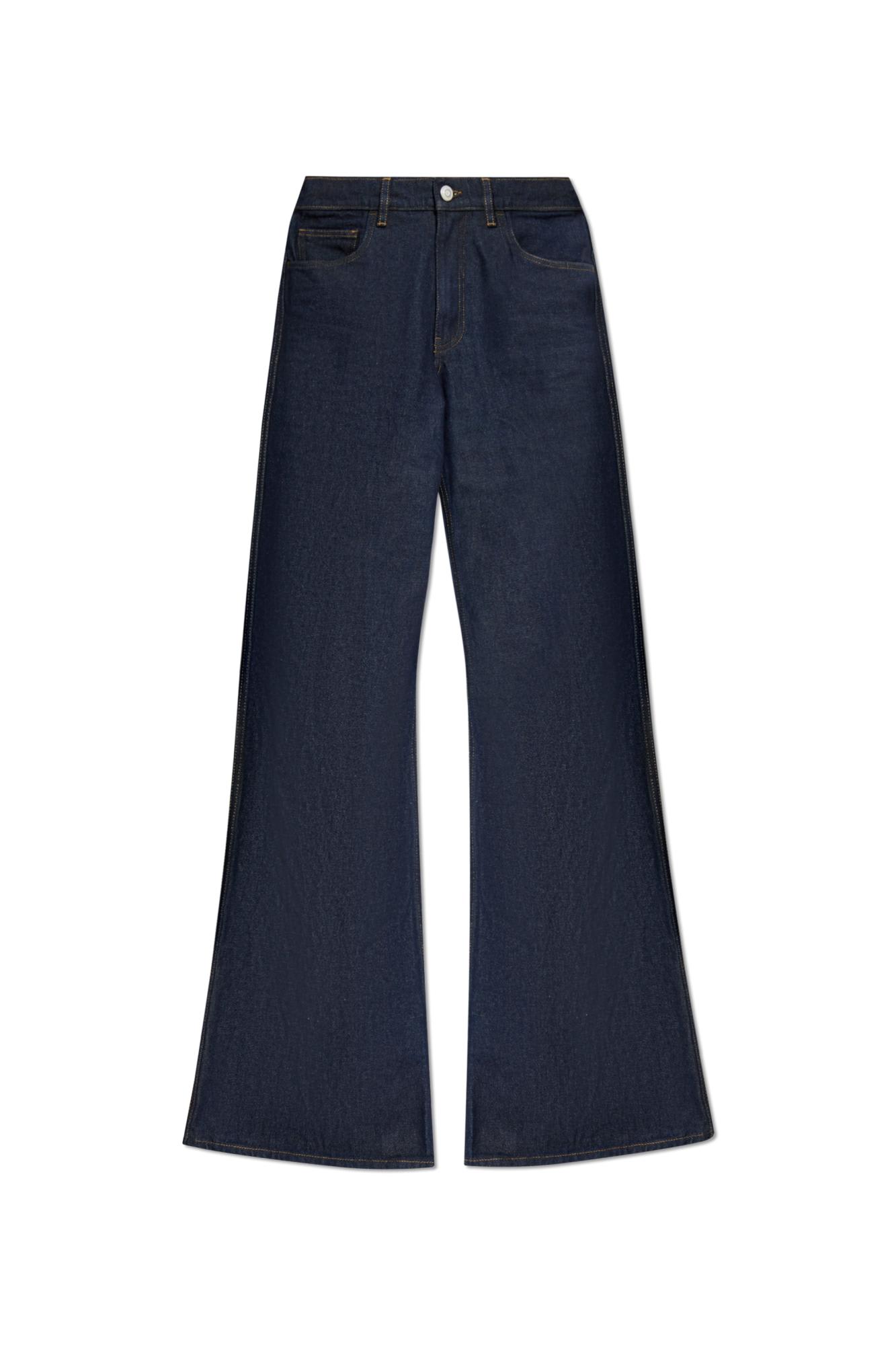 Shop Coperni Logo Jeans In Blu Blue Raw