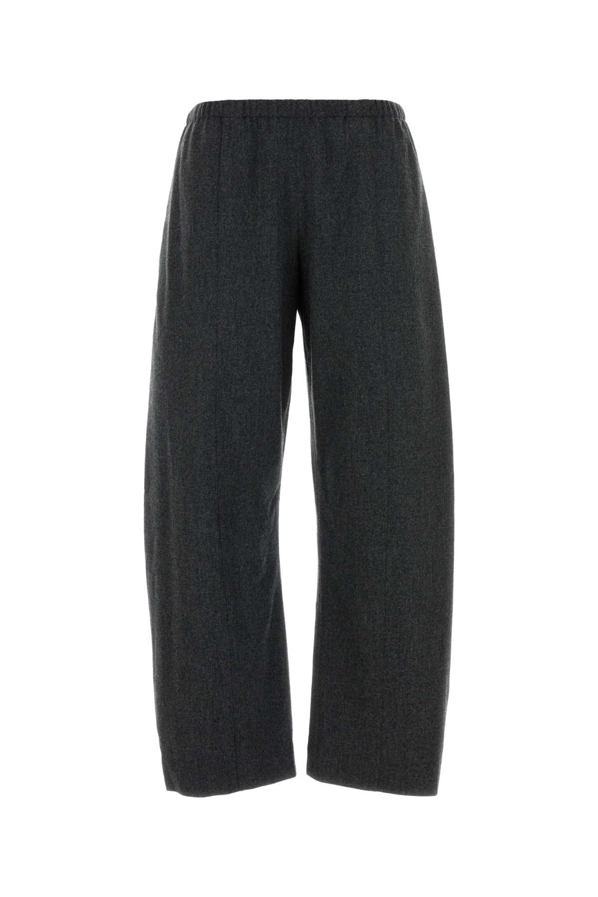 Khaite Grey Wool Blend Wide-leg Clover Pant In Gray