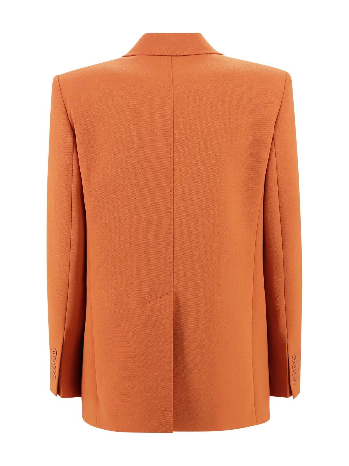 Shop Max Mara Double-breasted Long-sleeved Jacket In Zucca