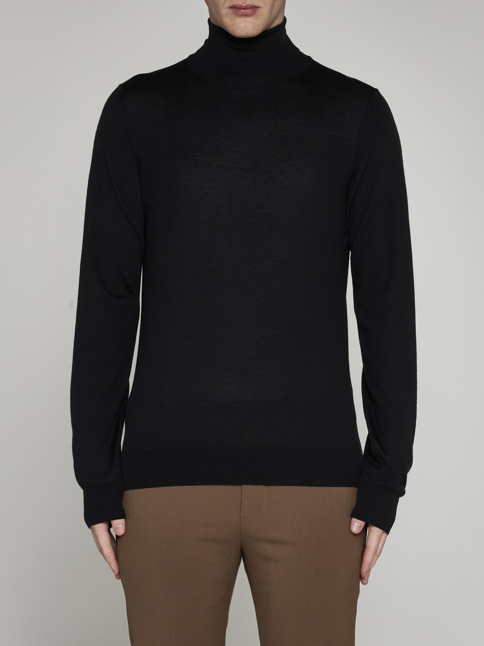 Shop Piacenza Cashmere Wool Turtleneck In Nero