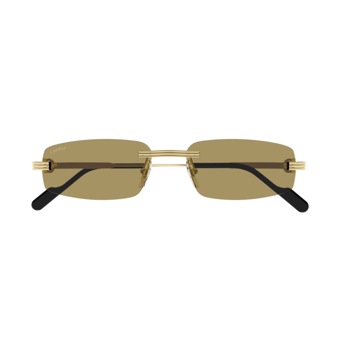 Cartier Ct0535s-003gold-gold-brown In Green