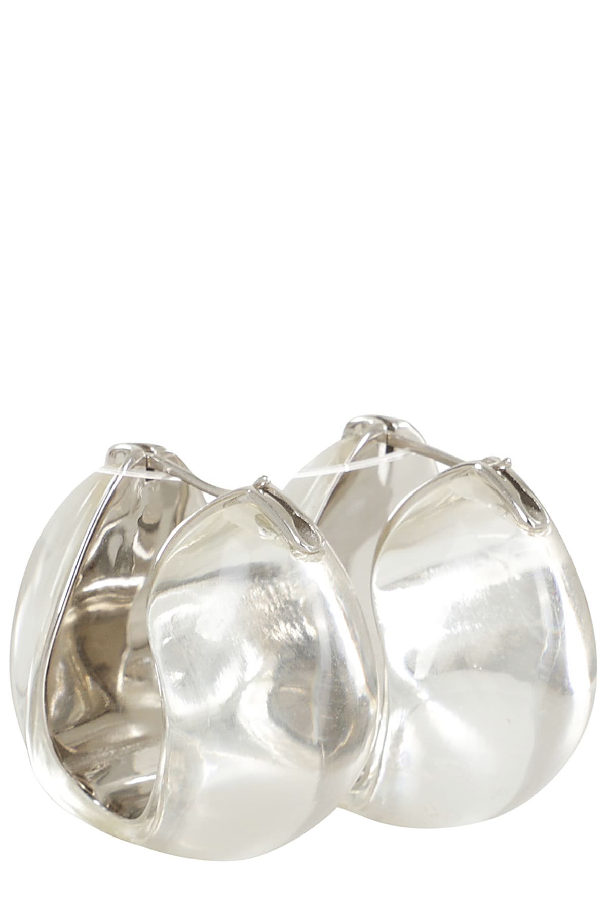 Shop Coperni Logo Earrings In Clr Clear Transparent