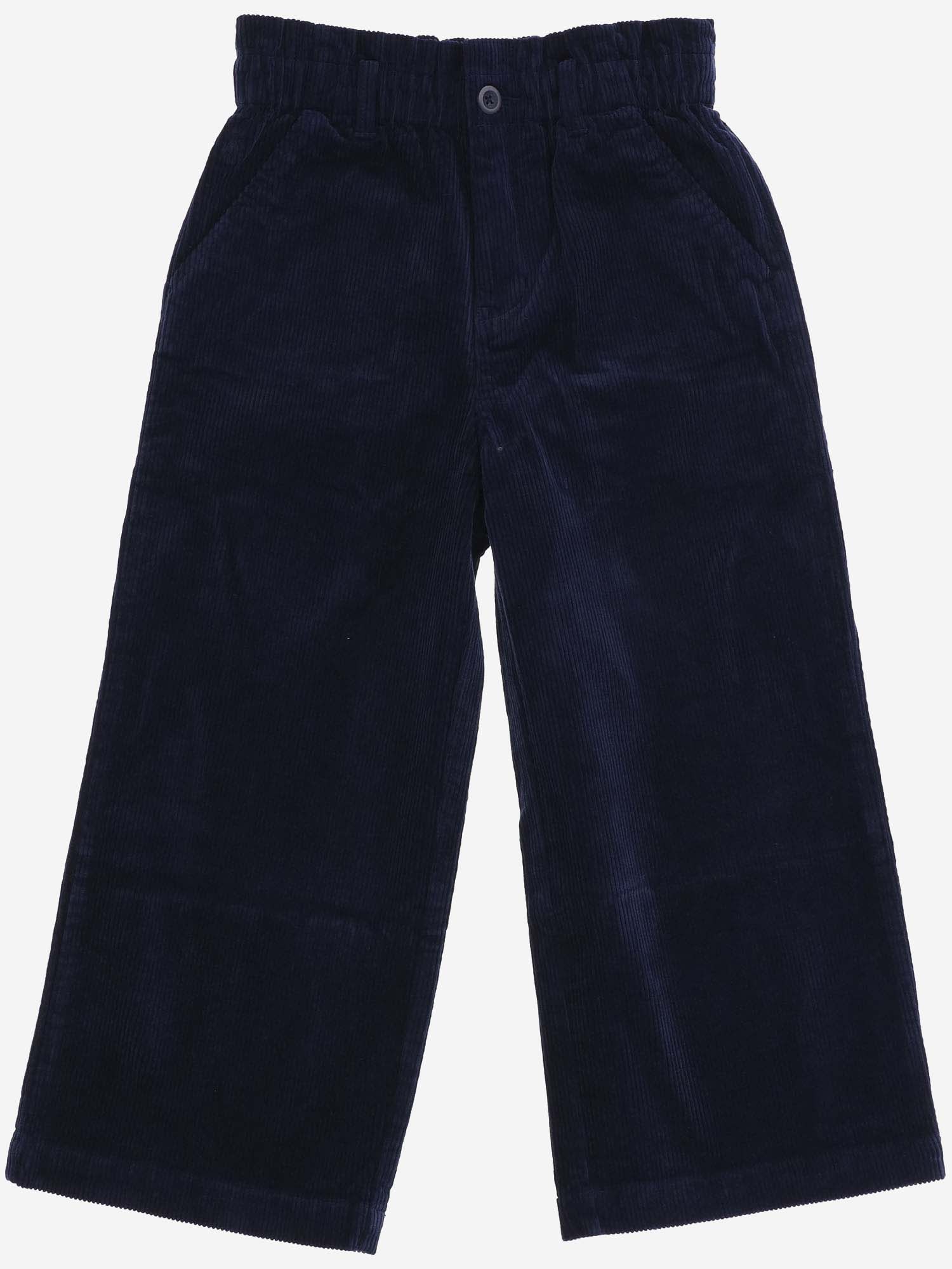 Ralph Lauren Kids' Stretch Cotton Velvet Pants In Blu