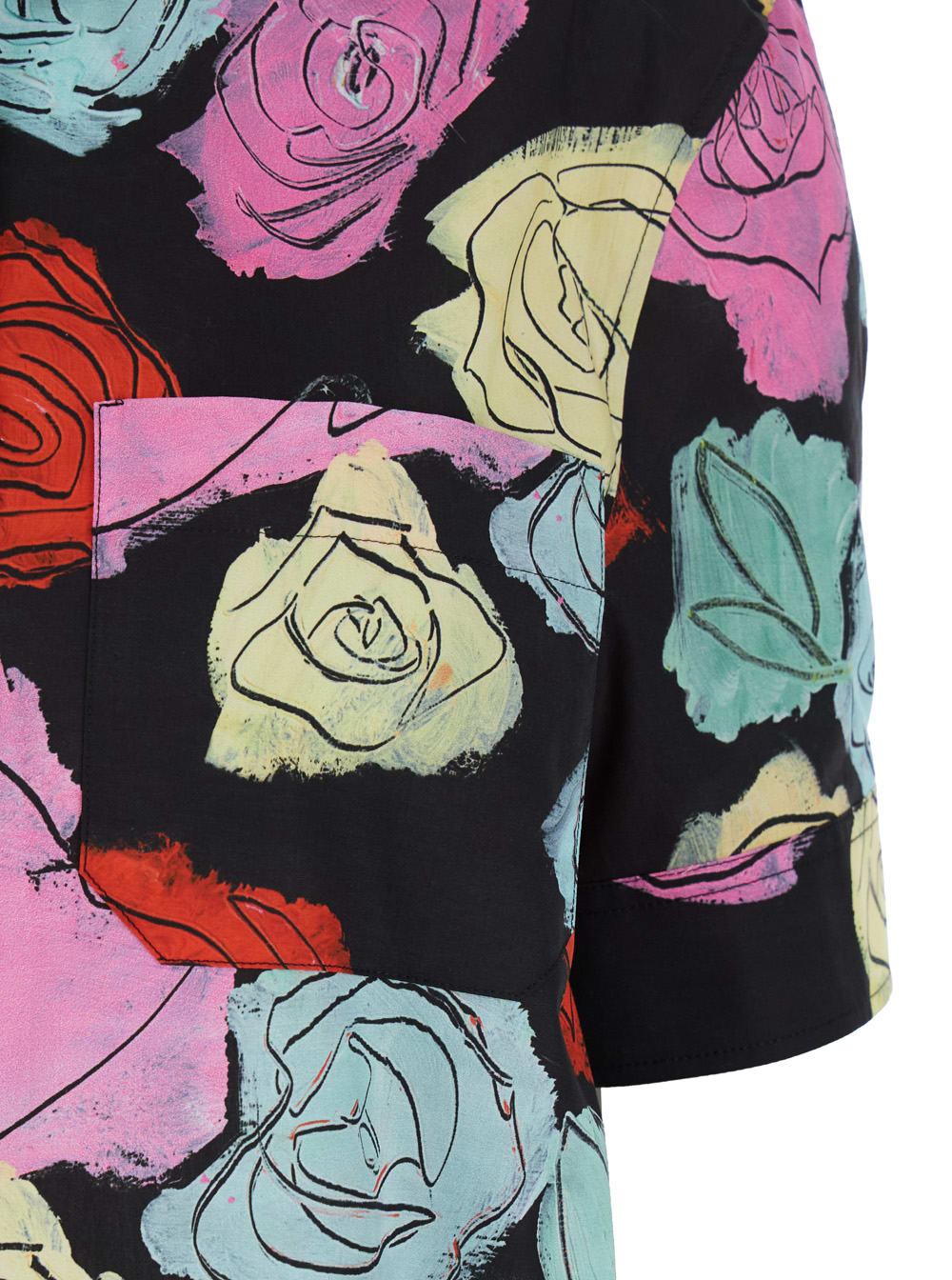 Marni Multicolor Shirt With All-over Rose Print And Chest Pocket In Cotton Woman In Multicolor