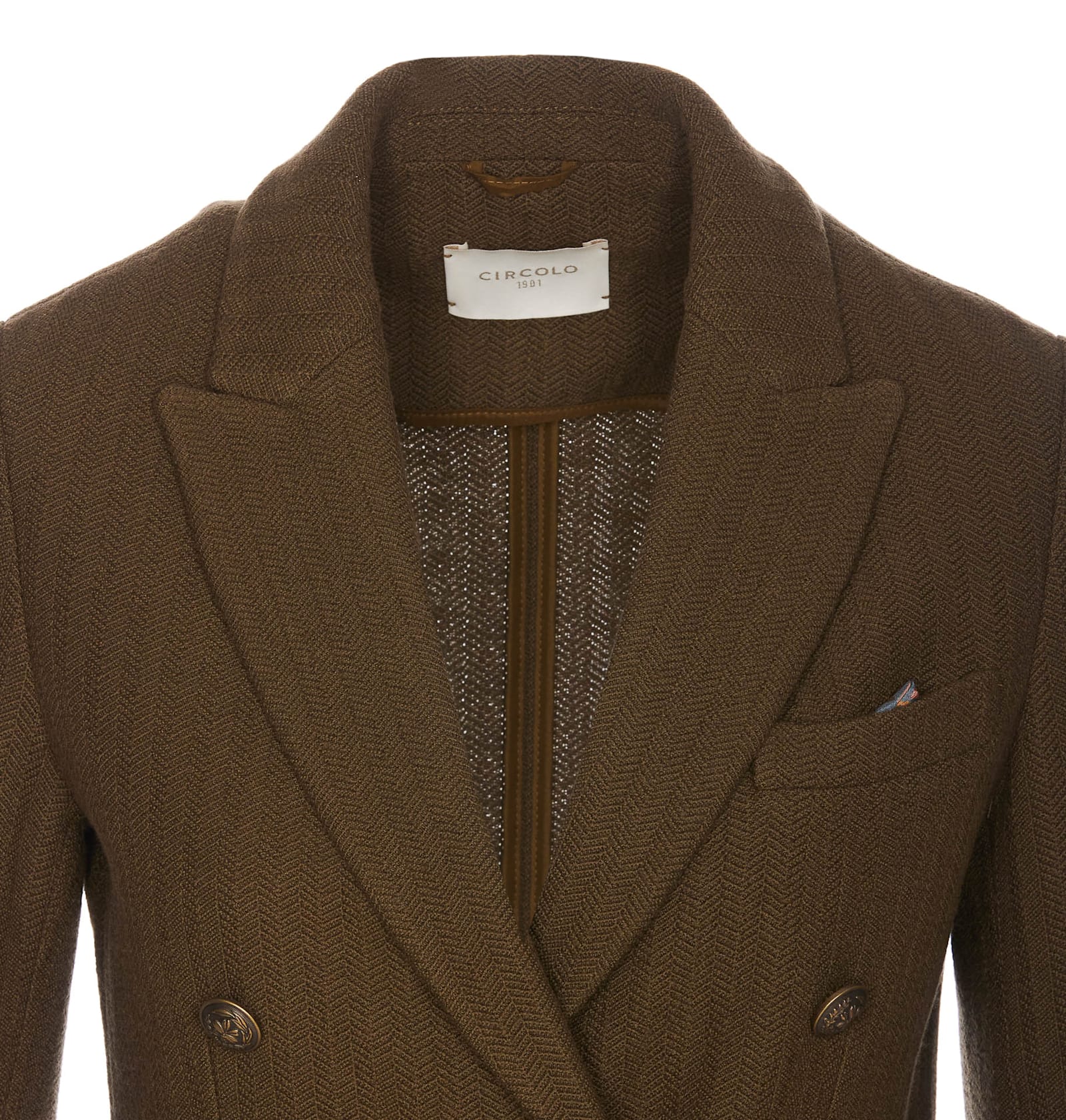 Shop Circolo 1901 Double Breasted Button Jacket In Green