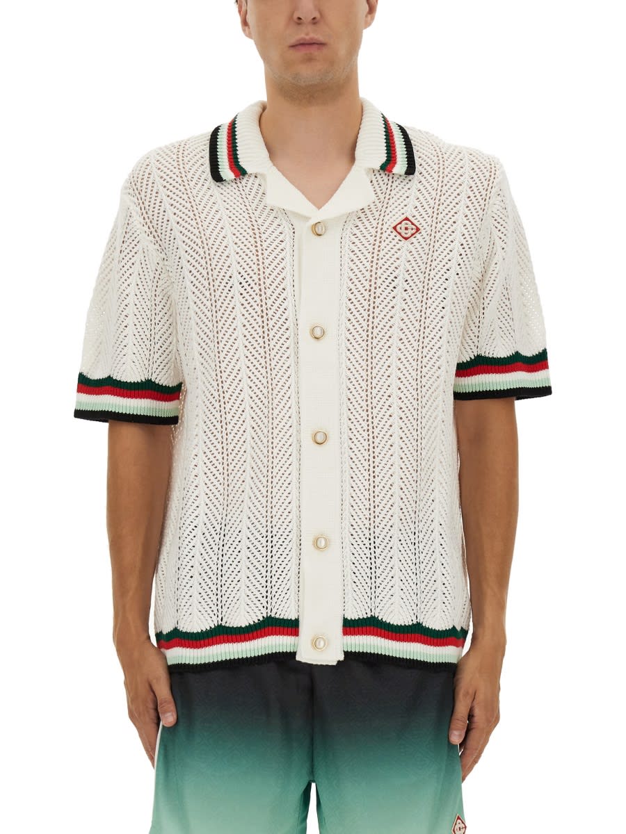 Casablanca sporty Faux Crochet Shirt