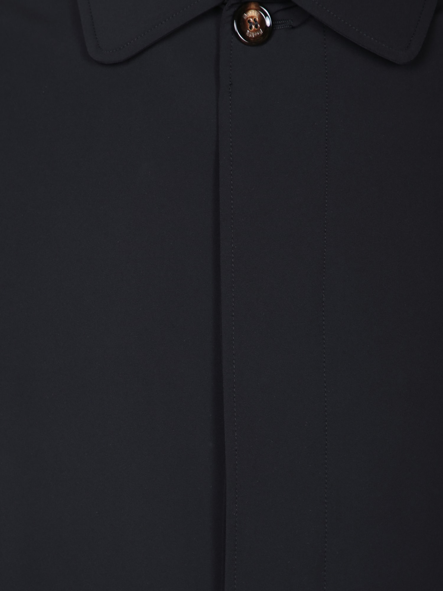 Moorer Vittor Nyl Blue Three-quarter Coat In Black