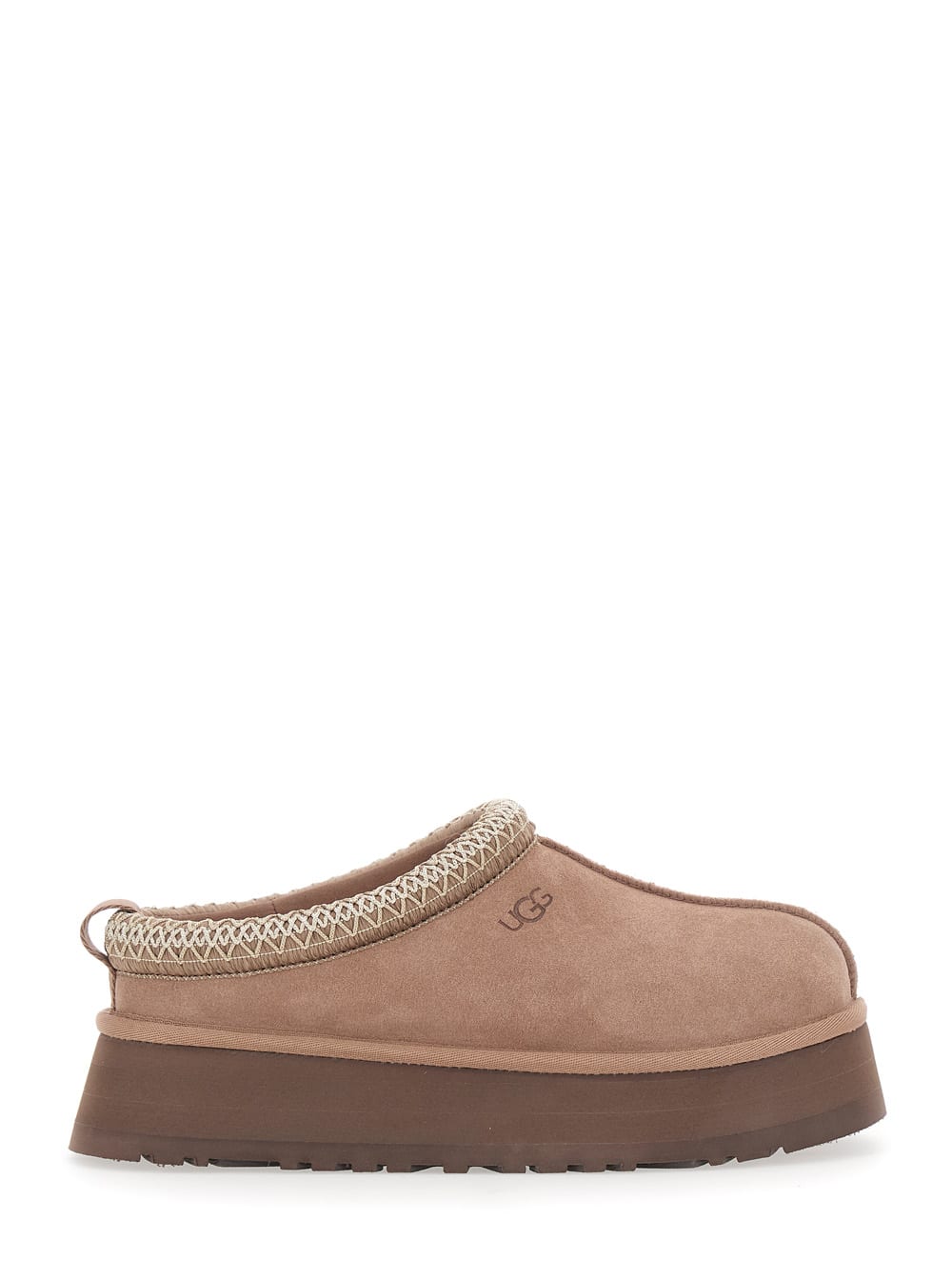 Ugg Tazz Braided-trim Slippers In Brown