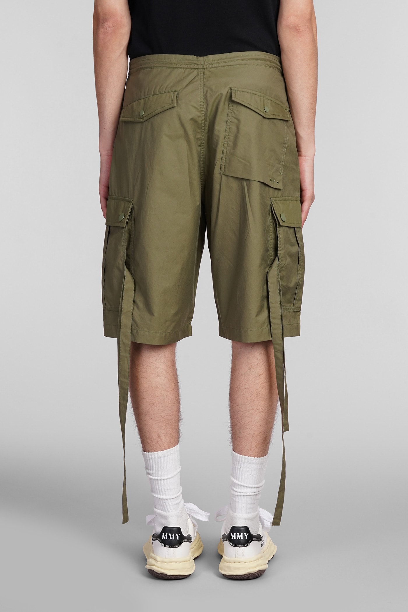 Shop Maharishi Shorts In Green Cotton