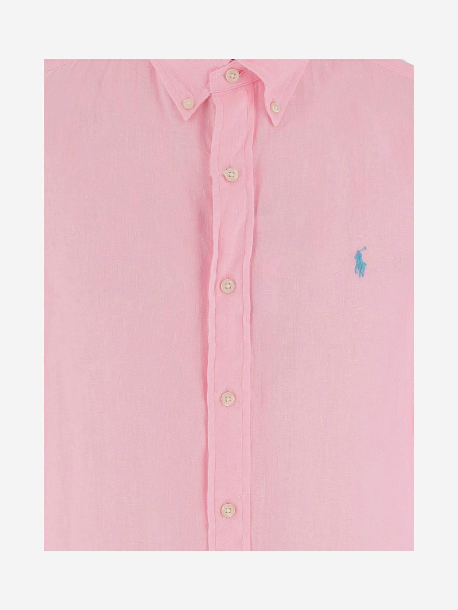 Polo Ralph Lauren Linen Custom Fit Shirt In Pink