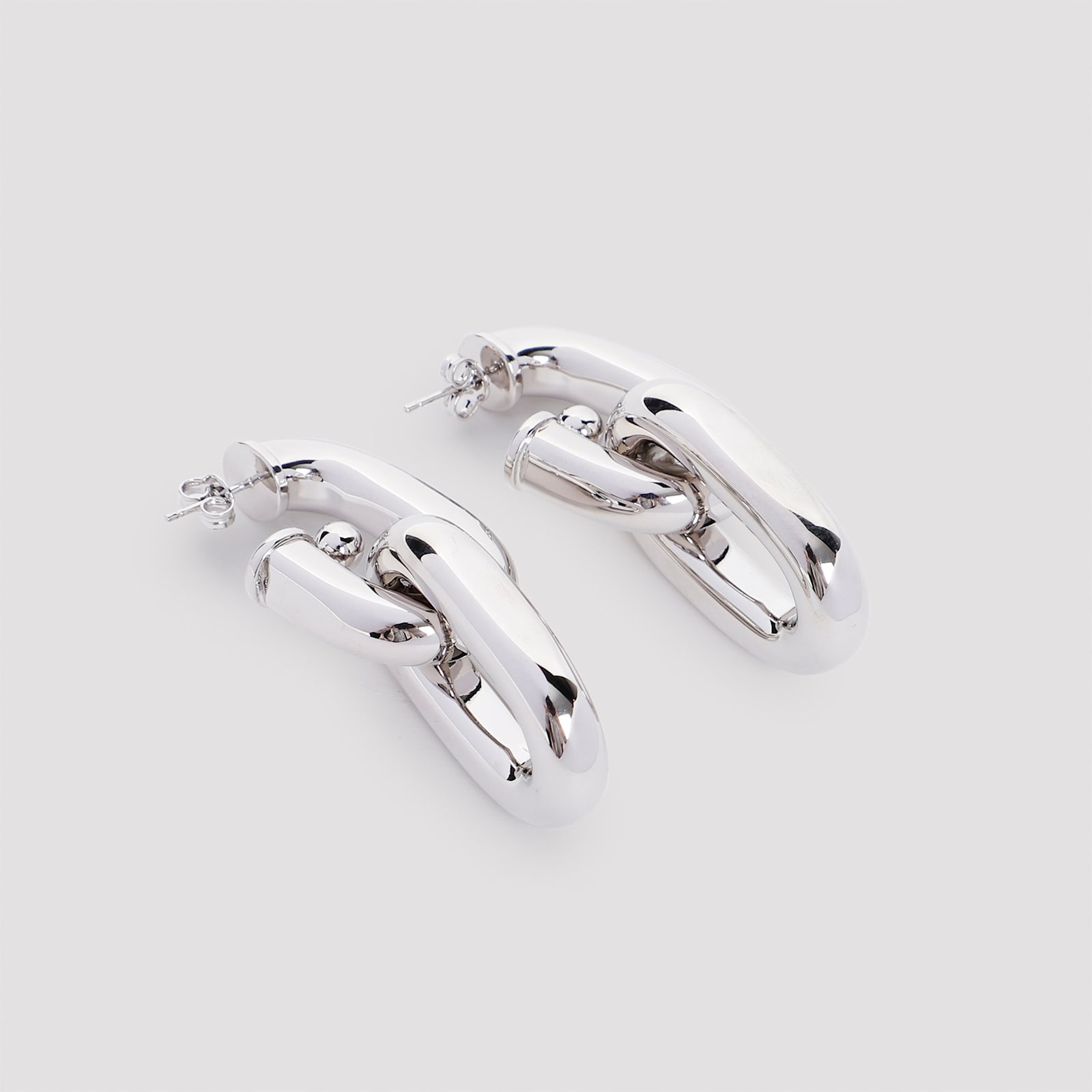 Shop Rabanne Xl Link Double Earrings In Silver