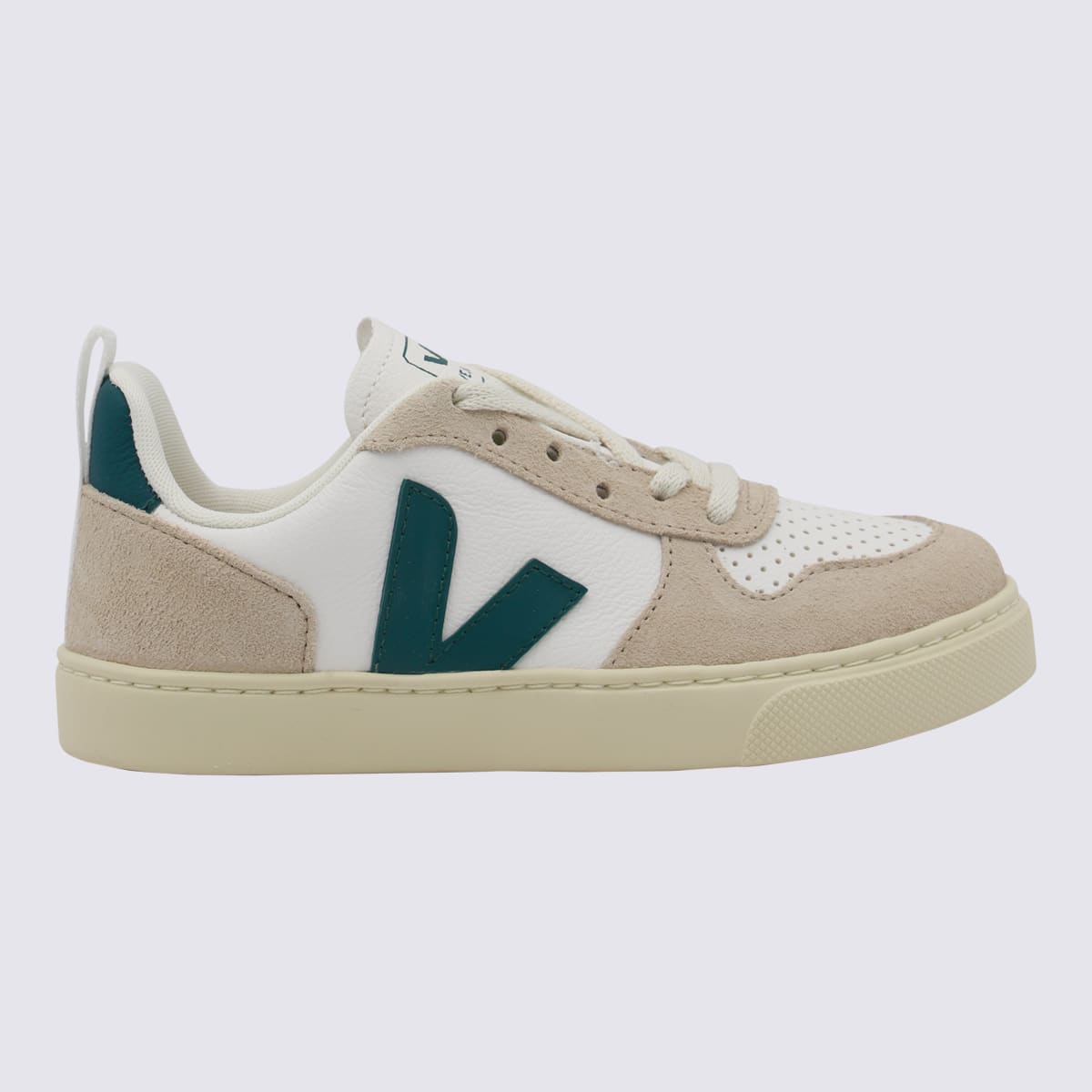 Veja Kids' Multicolour And White Leather V-10 Sneakers