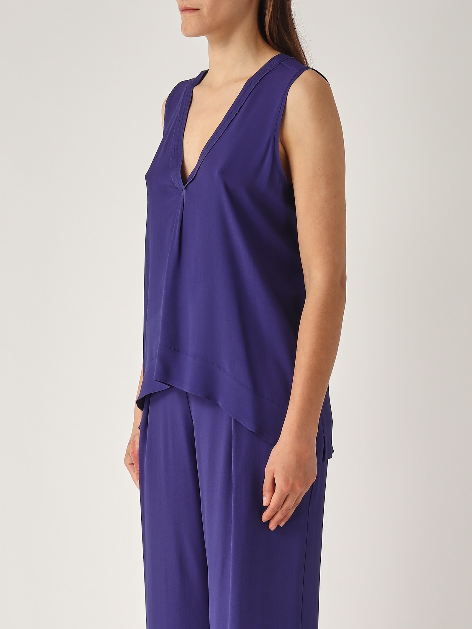 Maliparmi Top Fluid Crepe Top-wear In Purple
