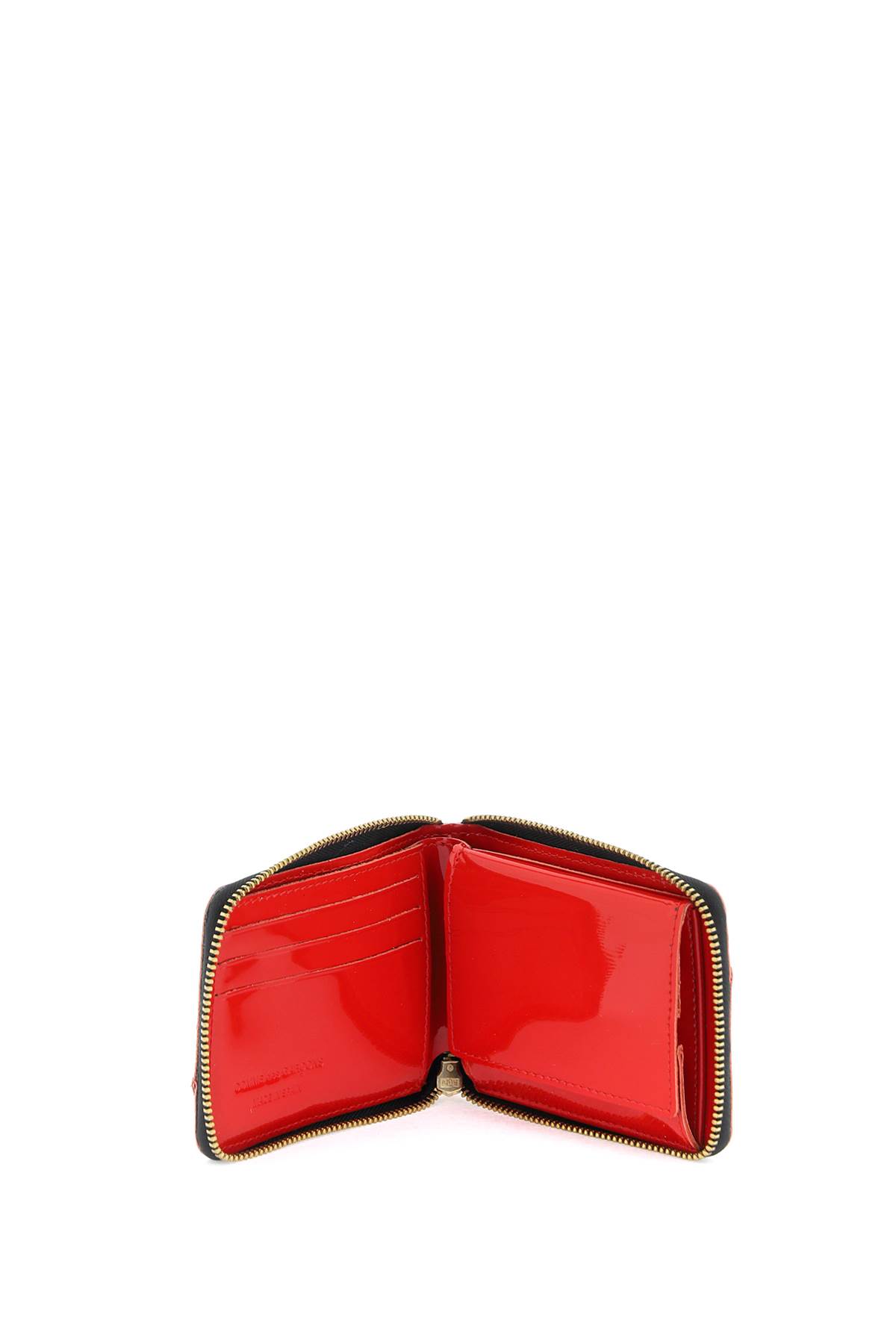 Shop Comme Des Garçons Zip Around Patent Leather Wallet With Zipper In Red (red)