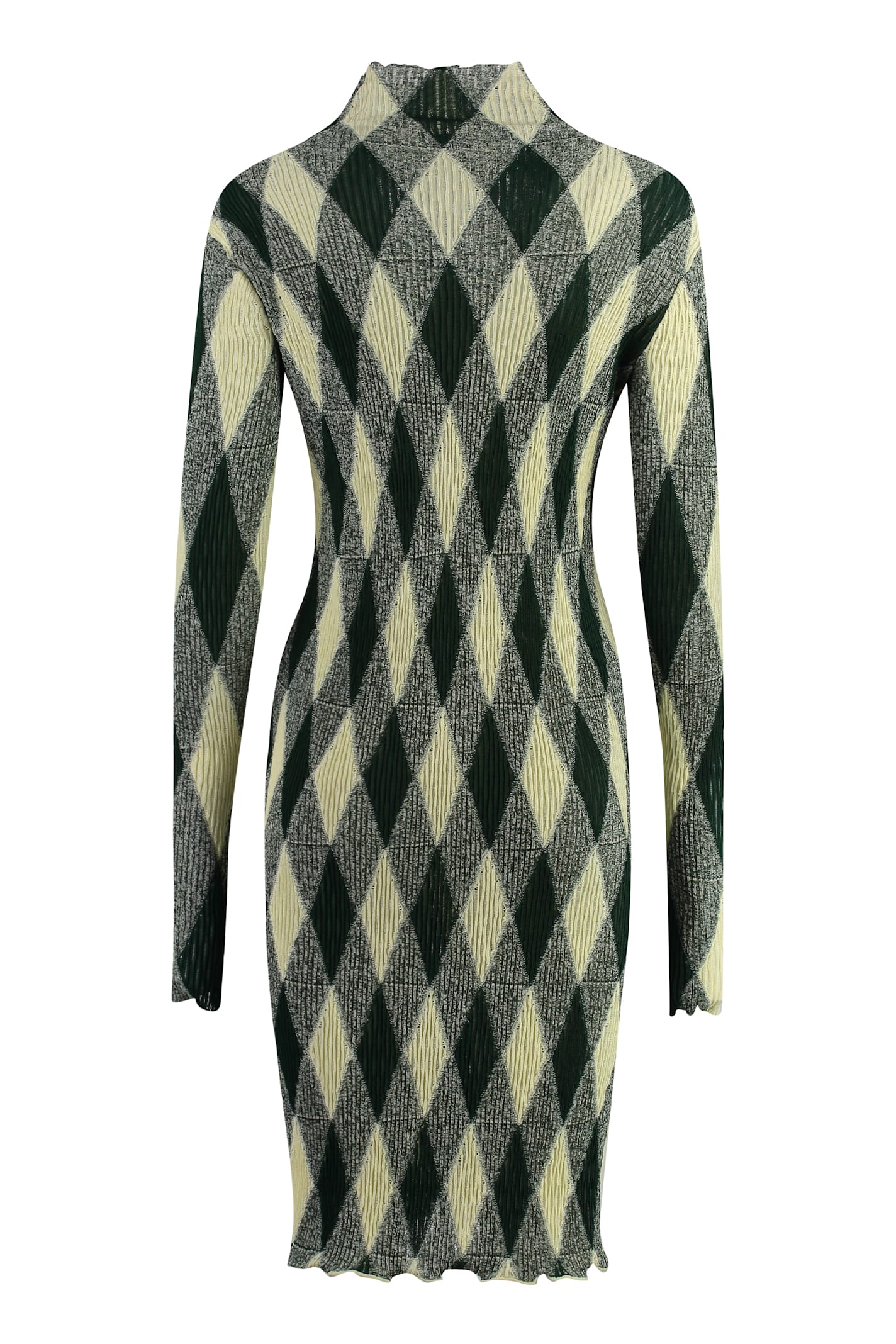 Burberry Cotton-silk Blend Dress In Green