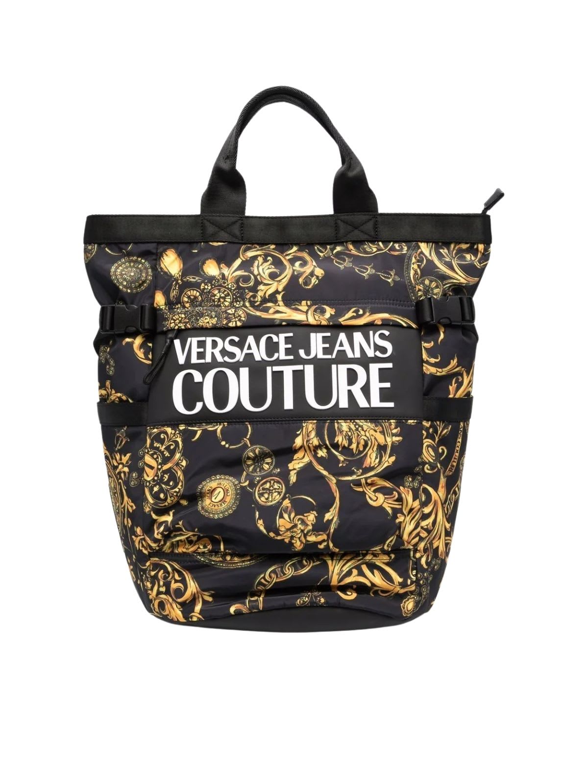 Versace Jeans Couture Sketch 2 Bags Printed Nylon Macrologo Tote Bag