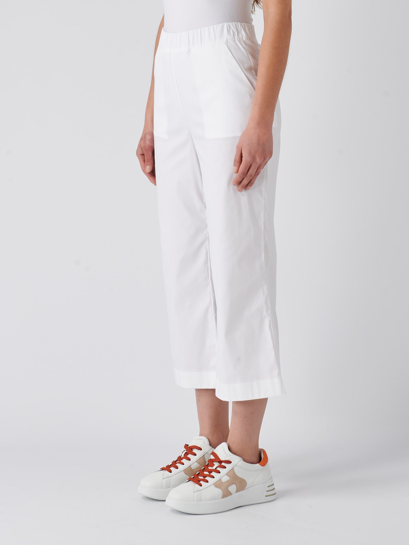 Shop Gran Sasso Cotton Trousers In Bianco