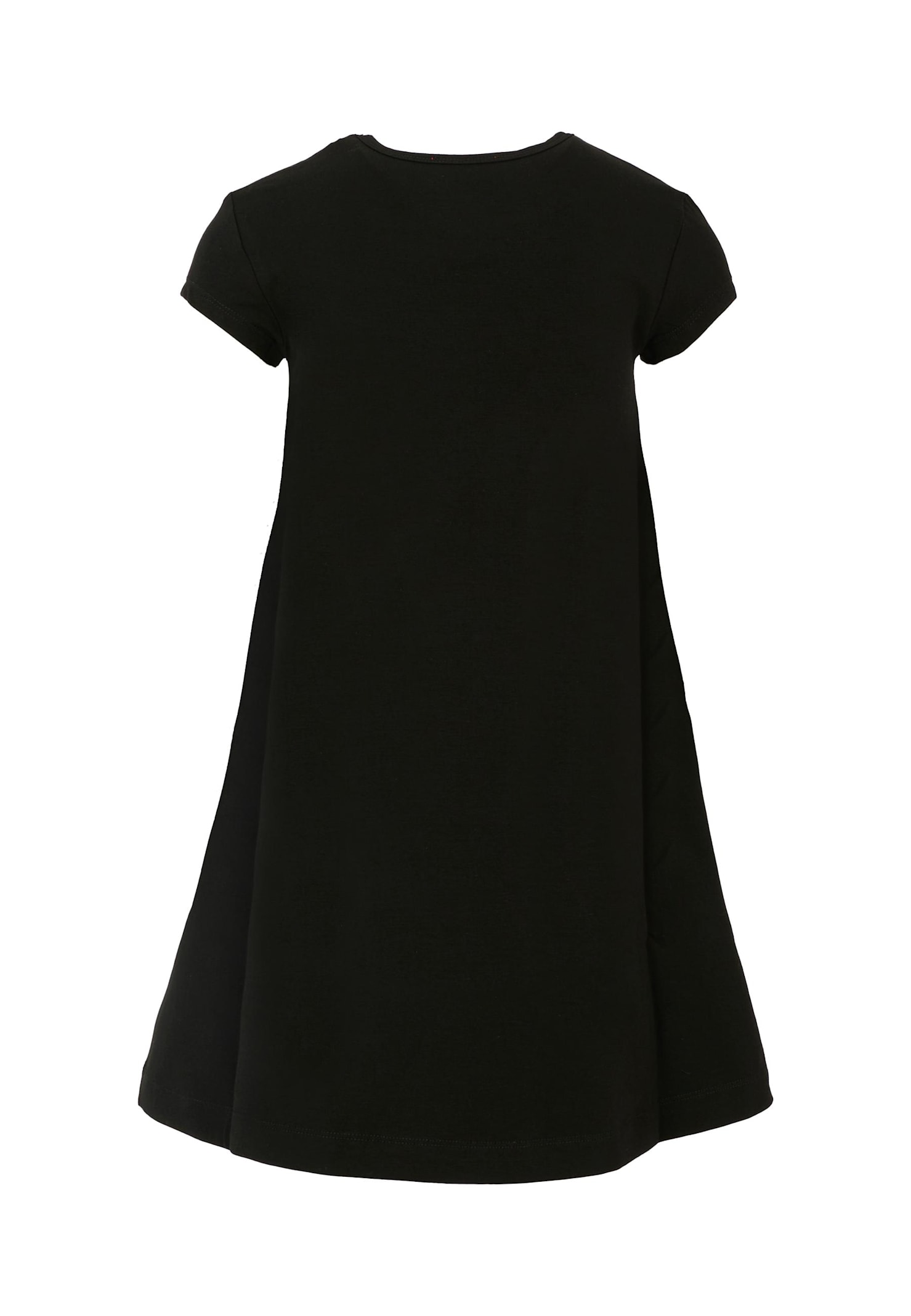 Diesel Black Dress For Girl With Logo In Black