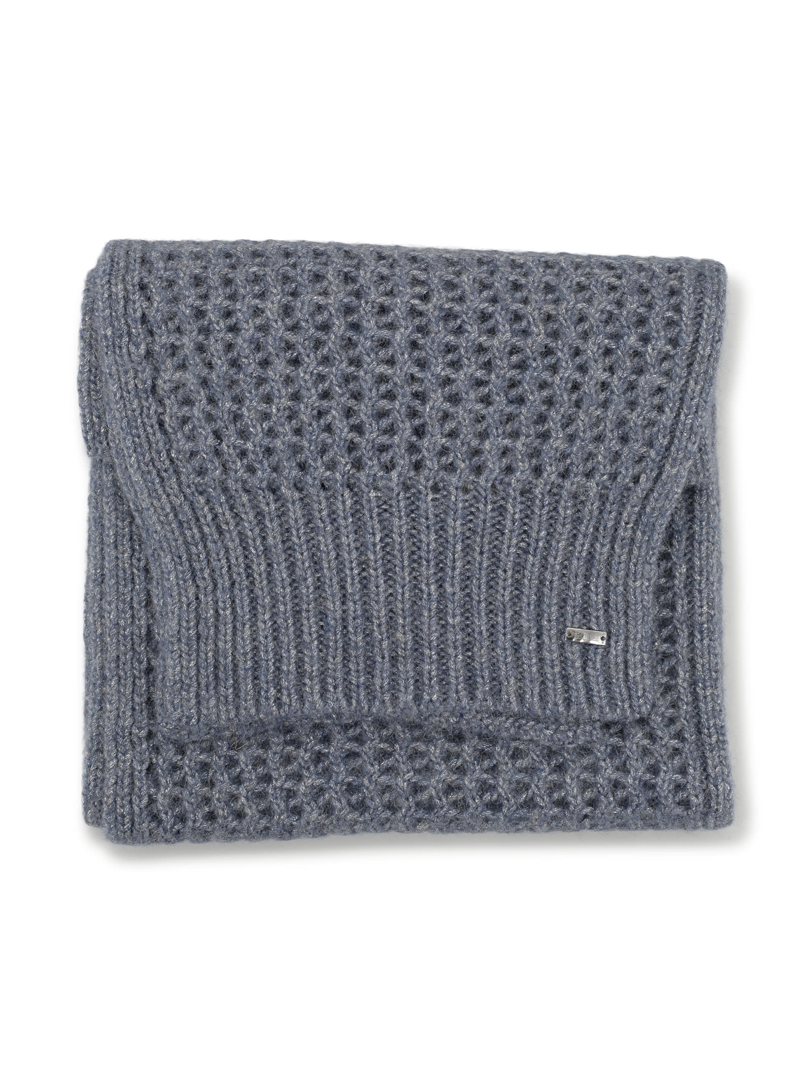 Shop Herno Lurex-detailing Open-knit Scarf In Azzurra