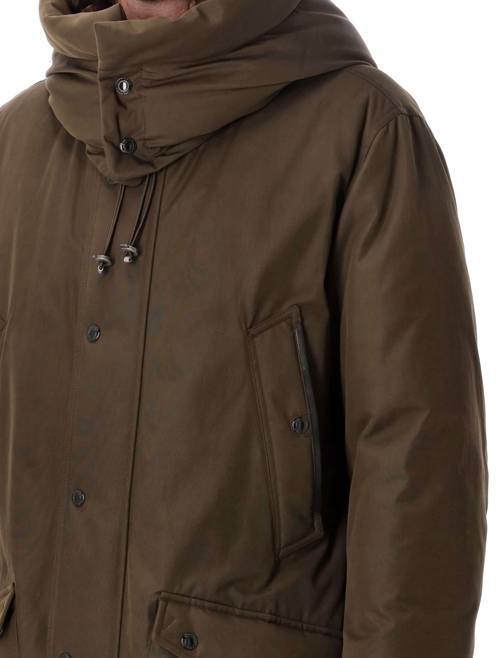 Shop Tom Ford Techno Faille Parka In Military Green