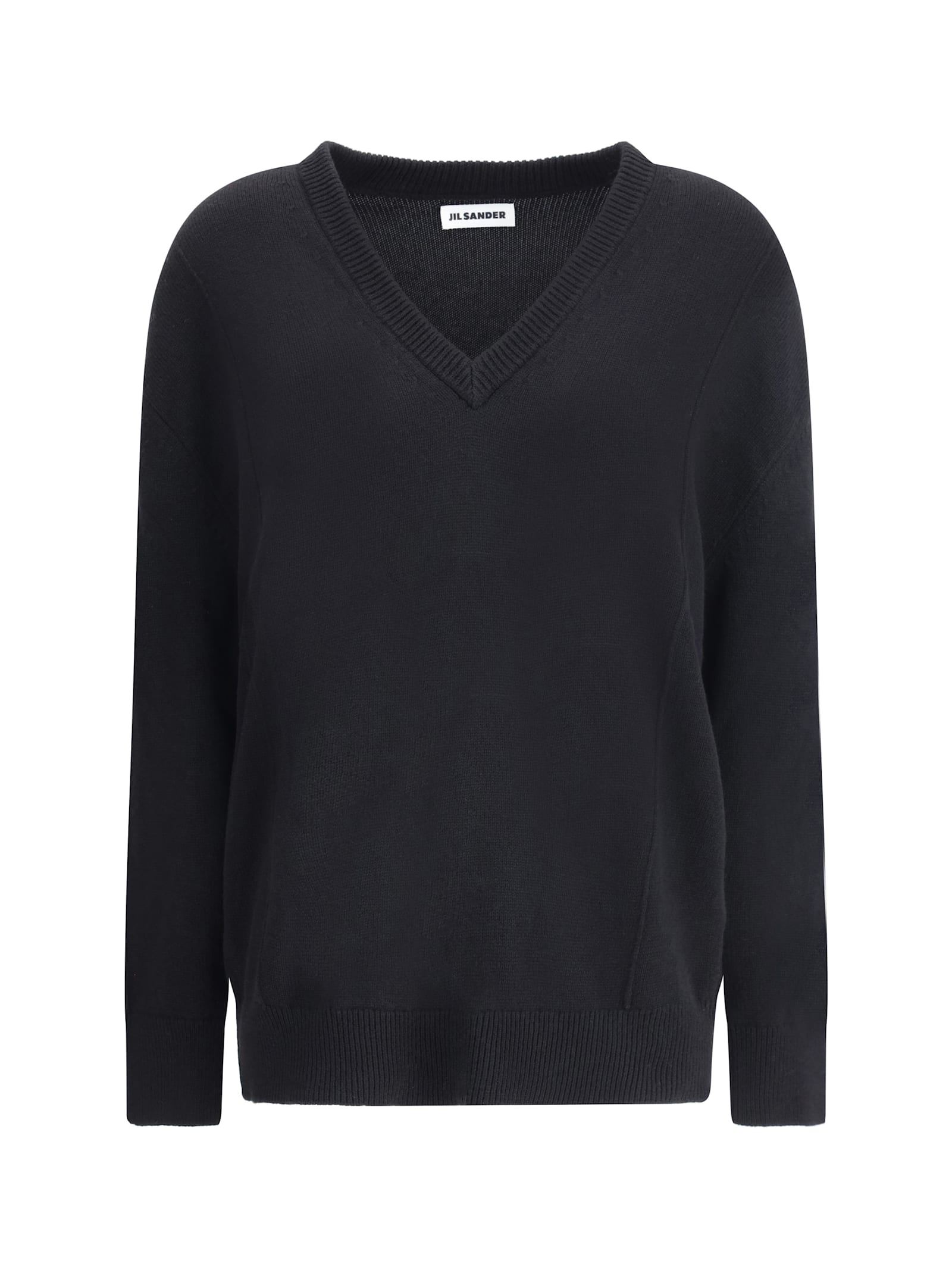 Jil Sander V Neck Sweater In Blue