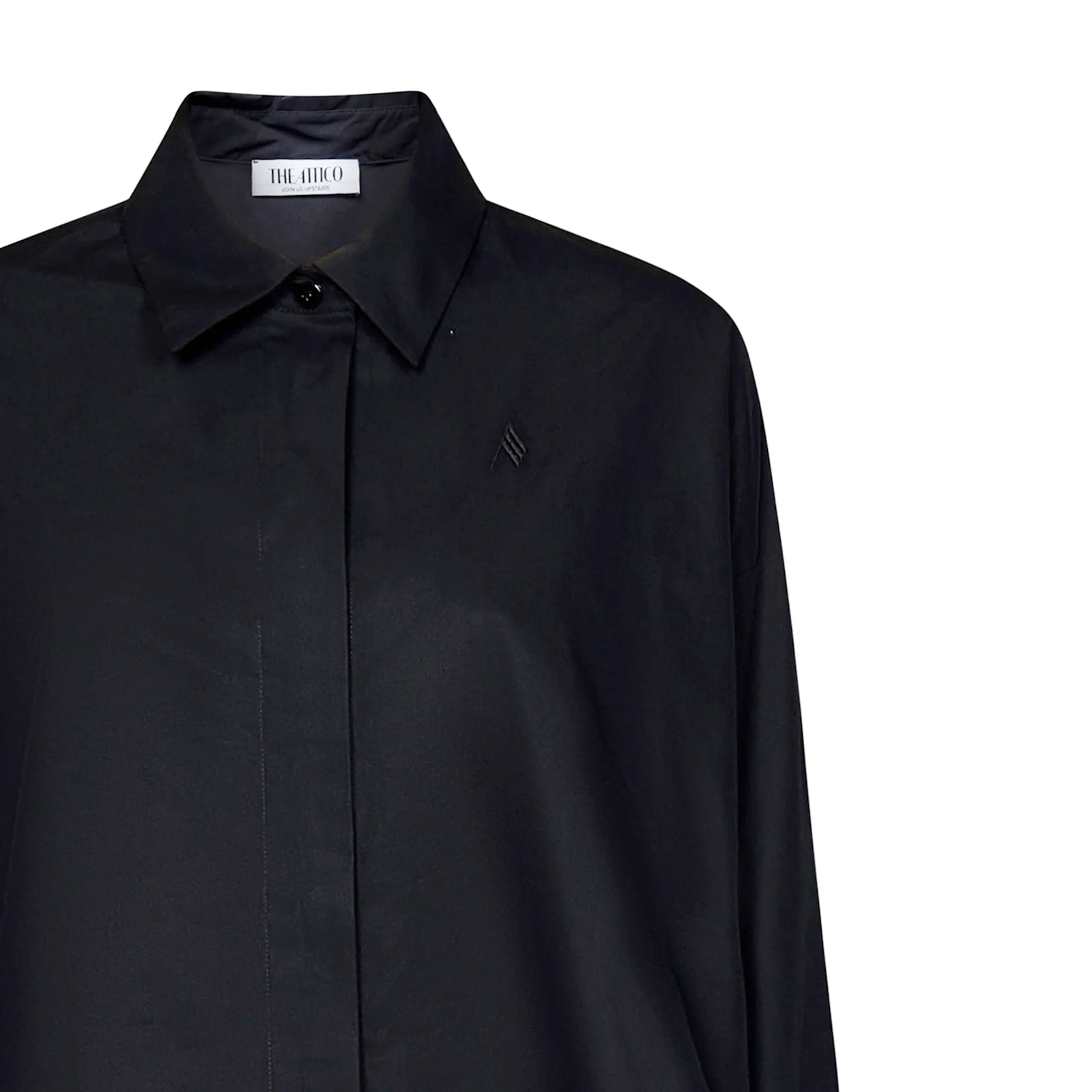 Shop Attico Asymmetric Cotton Shirt In Black