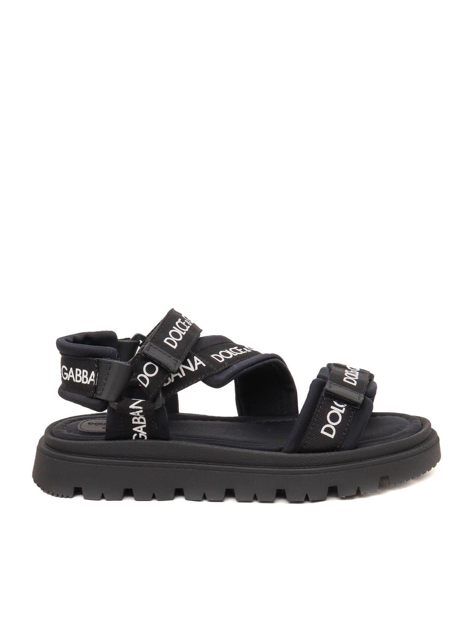 Dolce & Gabbana Kids' D&g Sandals With Straps In Black