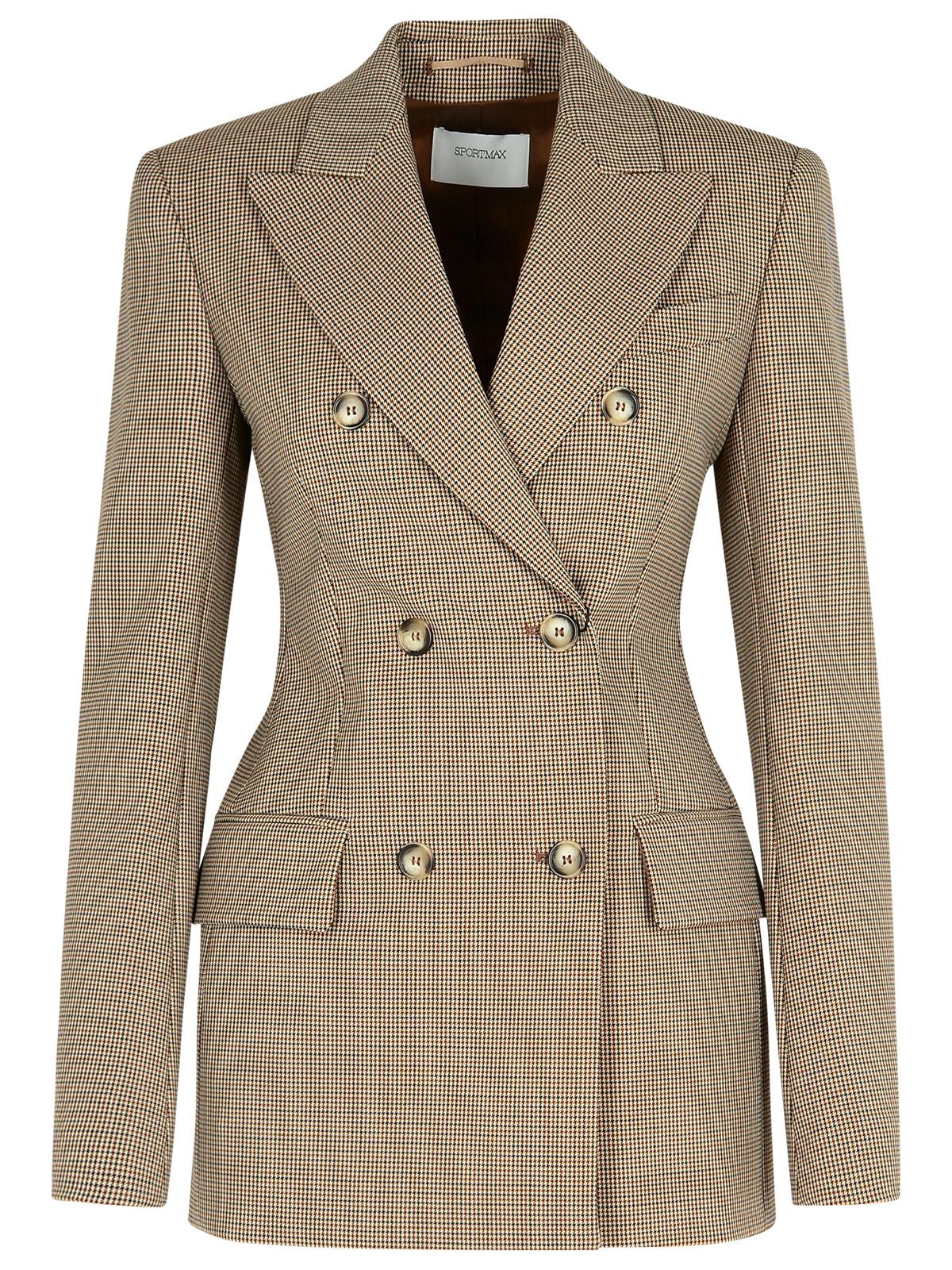 Shop Sportmax Ocroma Brown Wool Blend Blazer