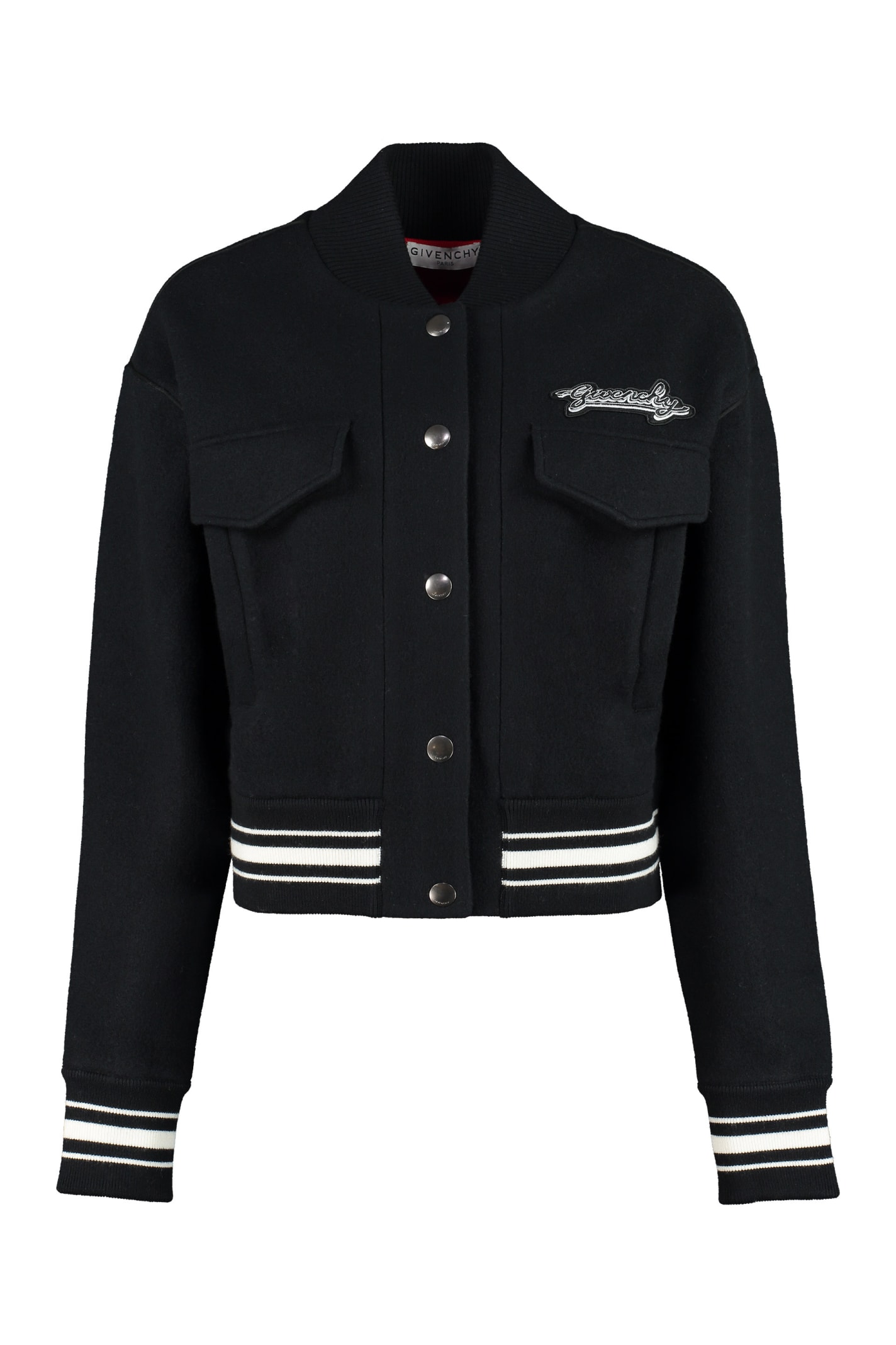 Givenchy Embroidered Wool Bomber Jacket