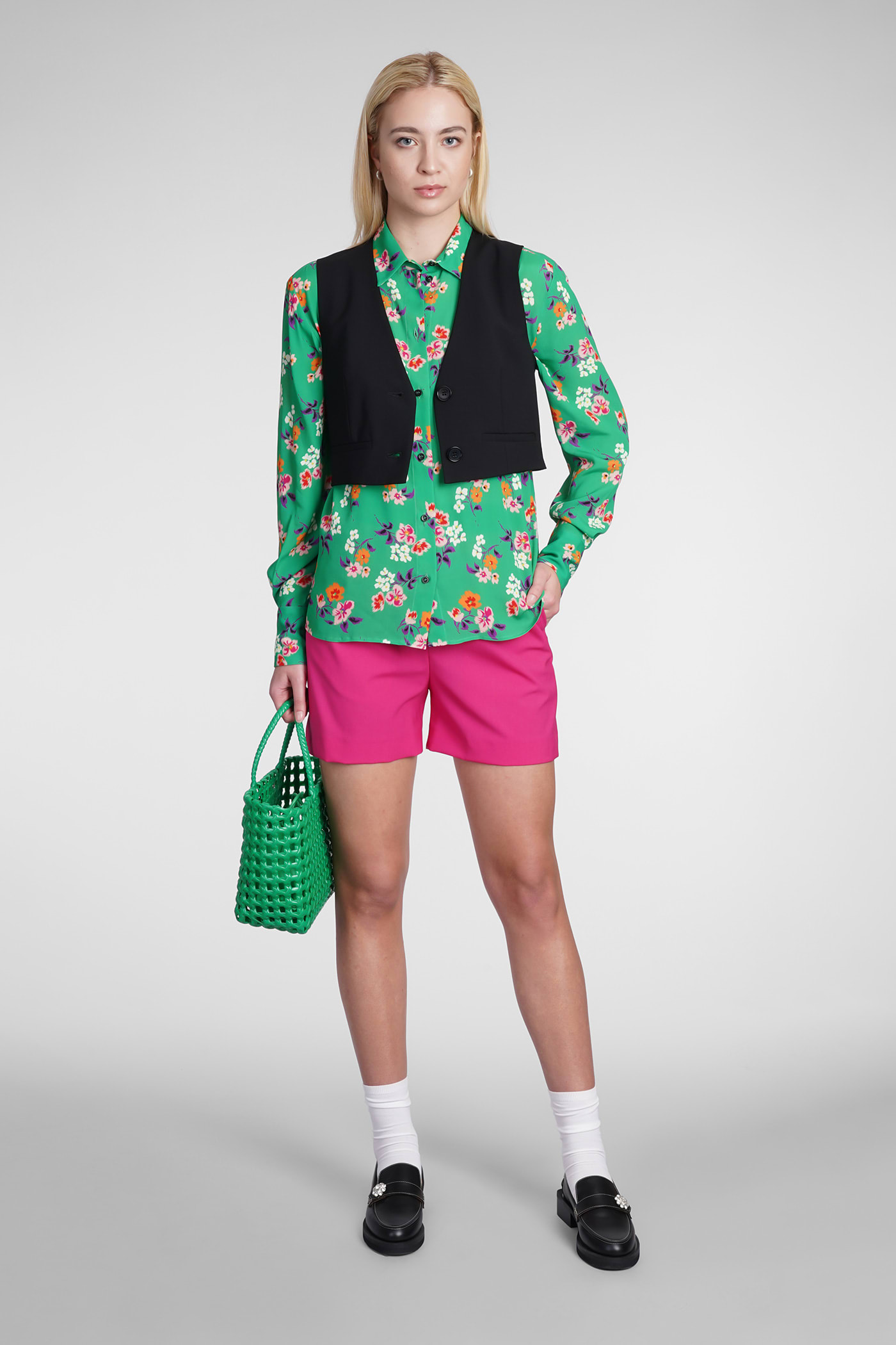 Msgm Shorts In Fuxia Wool In Fuxia