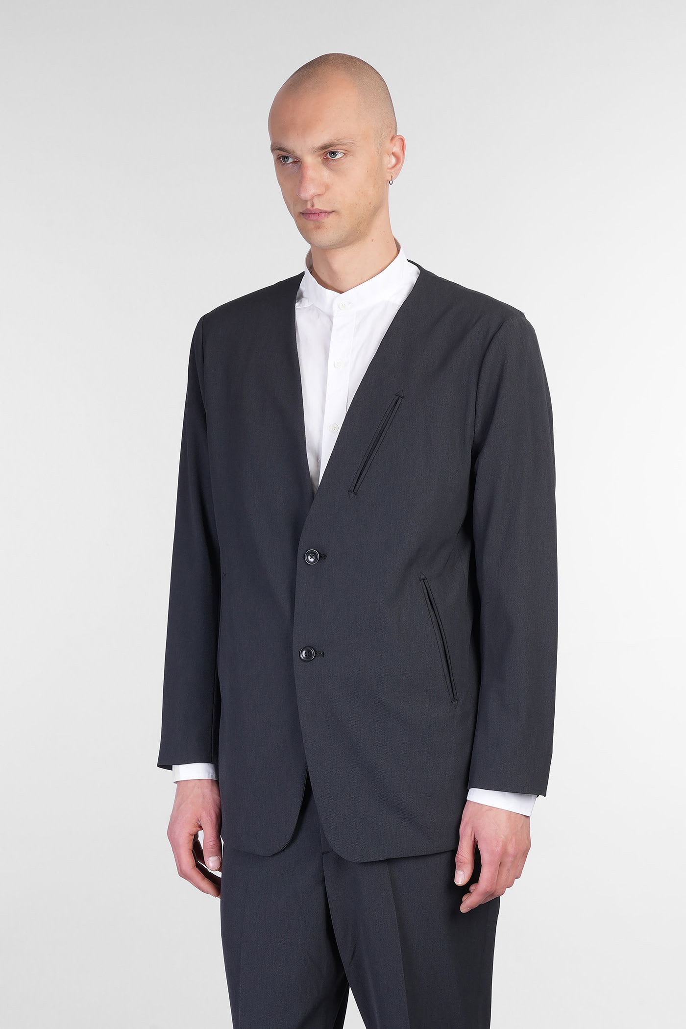 NEEDLES BLAZER IN BLACK POLYAMIDE