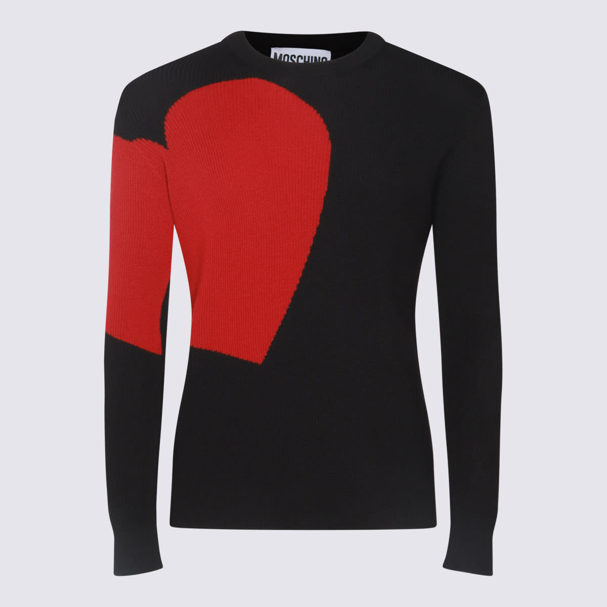 Shop Moschino Black And Red Knitwear