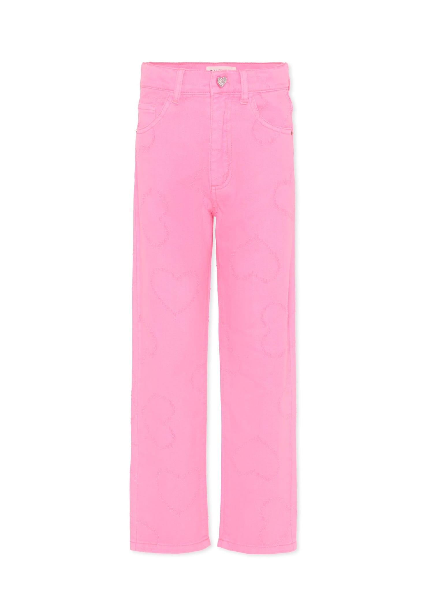 Billieblush Pink Trousers For Girl With Hearts In Pink