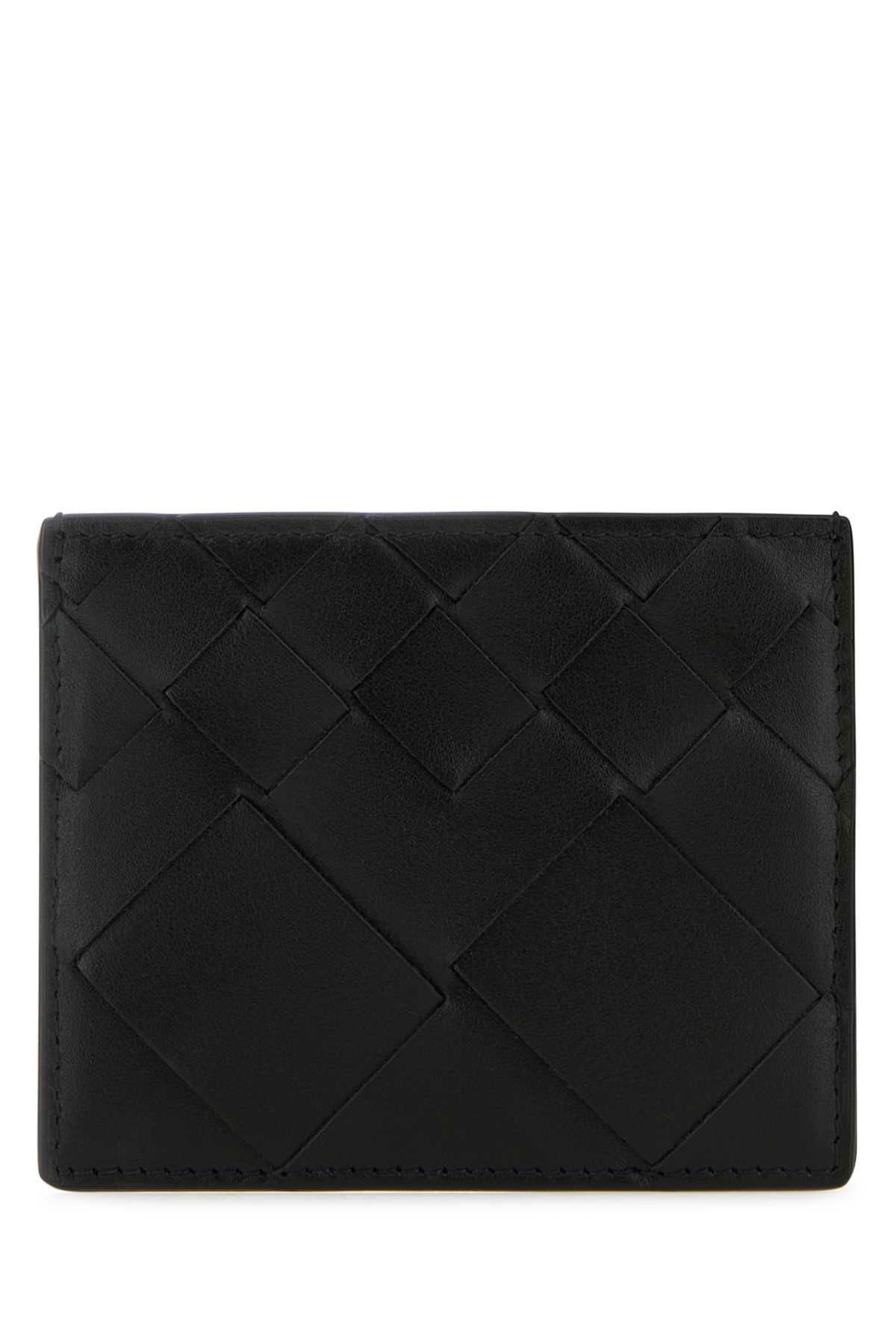 Shop Bottega Veneta Black Leather Card Holder In Blk