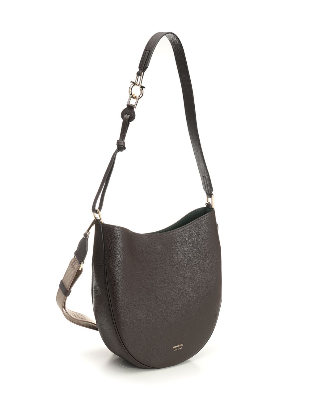 Ferragamo Hobo Smile Medium Bag With Doubel Shoulder Strap Shoulder Bags Brown