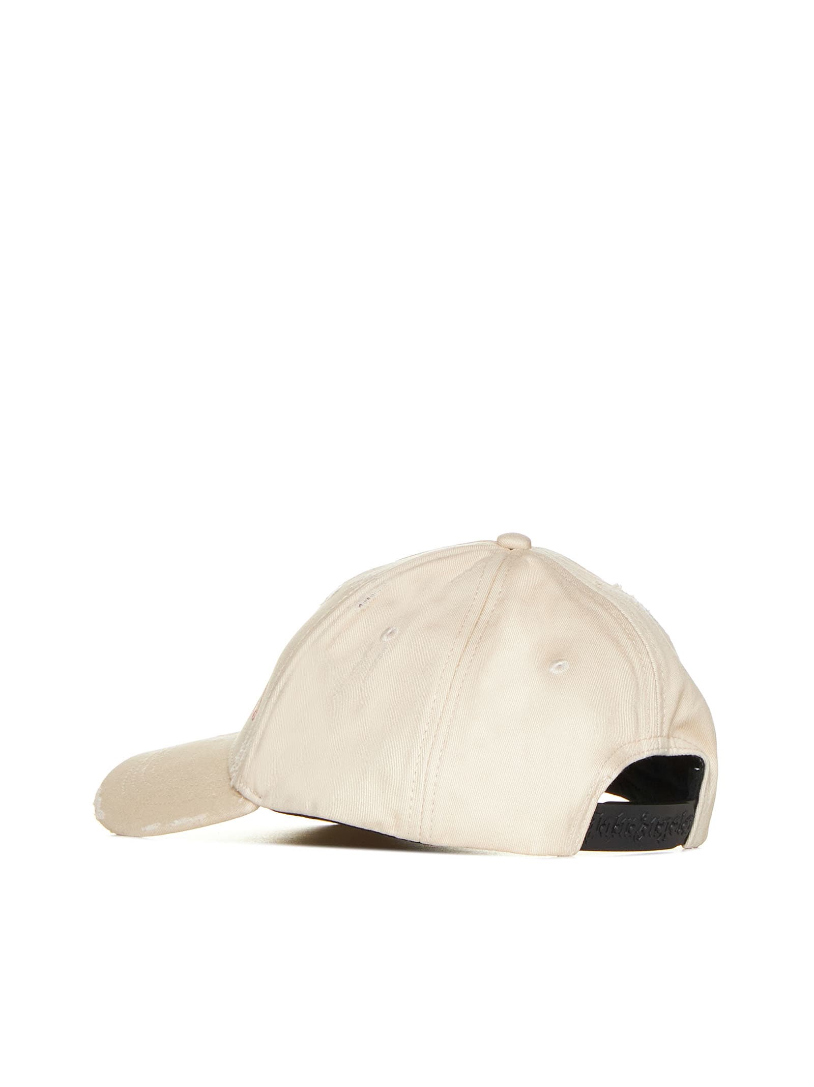 Shop Palm Angels Hat In Off White Red