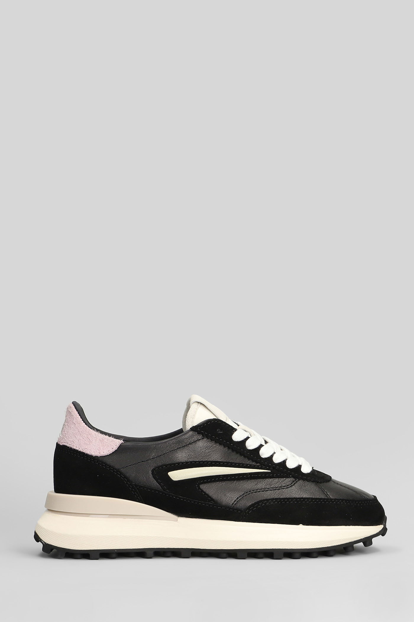 Date Athleta Spft Sneakers In Black Suede And Leather In Multi
