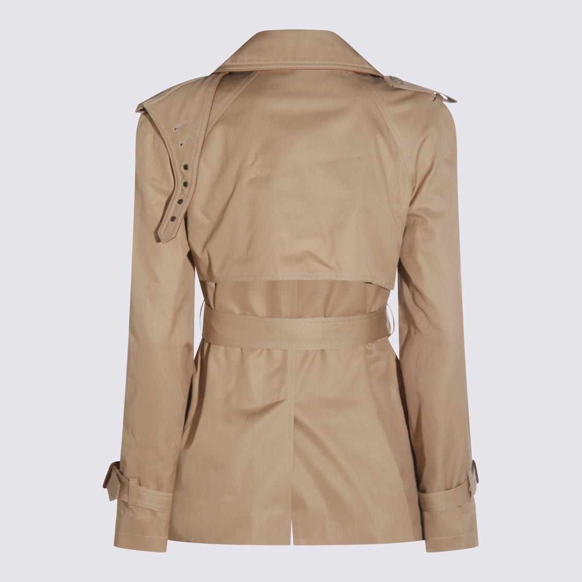 Chloé Belted Double-breasted Overcoats Epaulettes In Brown
