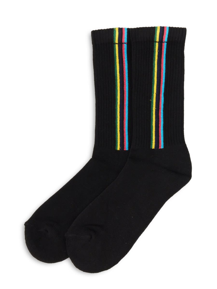 Shop Ps By Paul Smith Sports Stripe Socks In Black