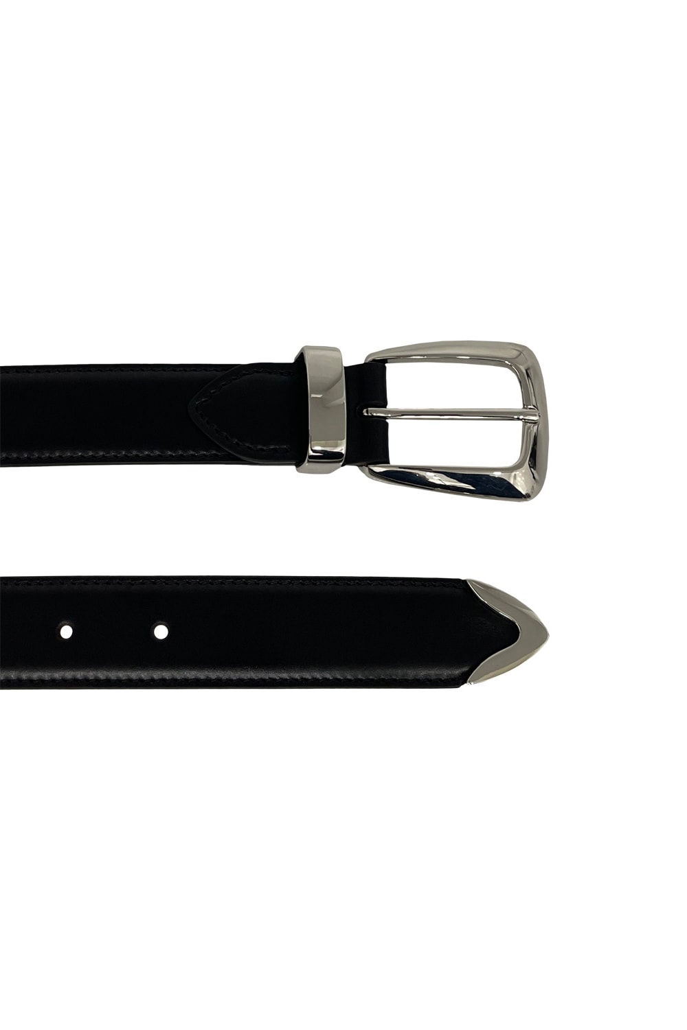 Khaite Benny Belt Whit Silver Buckle In Black